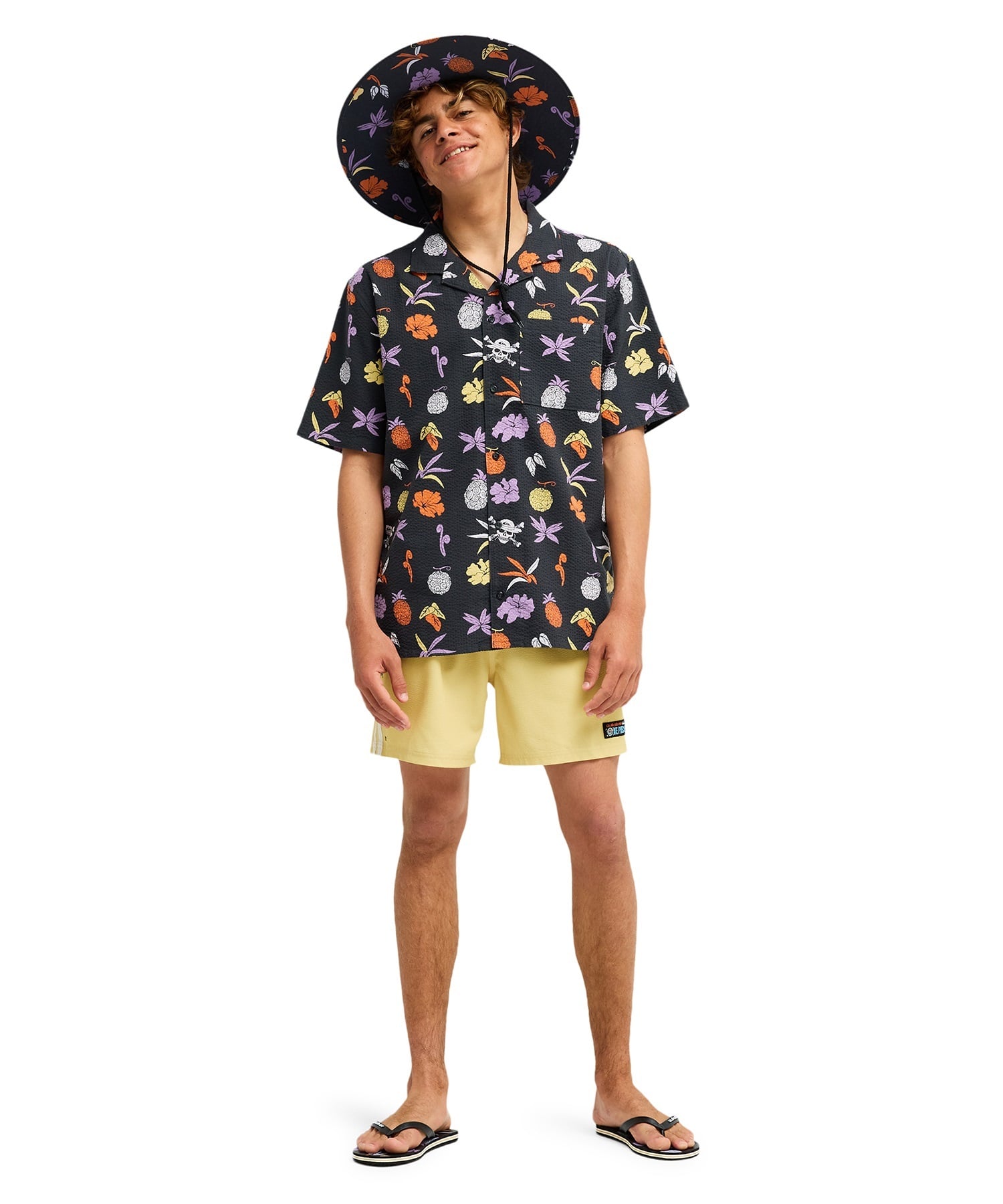 QUIKSILVER クイックシルバー 半袖 シャツ メンズ コラボ ONE PIECE X QUIKSILVER GOMU NO MI SHIRT EQYWT04717(PHM6-M)