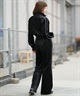 SANTACRUZ サンタクルーズ ロングパンツ レディース ベロア生地 セットアップ対応 502261531 ムラサキスポーツ限定(BLACK-M)