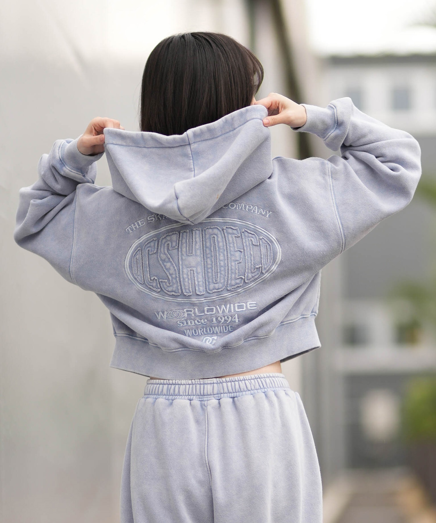 DC ディーシー ジップアップ パーカー レディース クロップド丈 ショート丈 26 WS HIDDEN SHORT Z LZH261309(BKS-M)