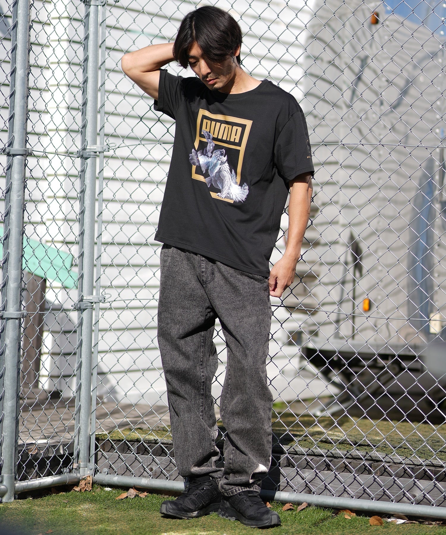 PUMA プーマ 半袖 Tシャツ メンズ モンスターハンターワイルズ コラボレーション 636486(01-M)