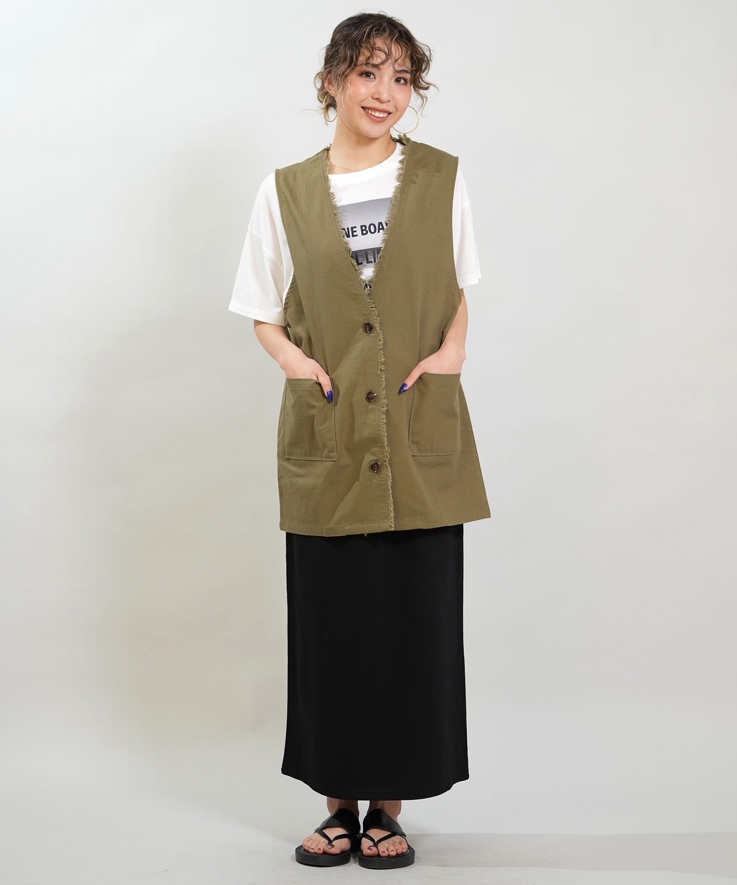 RIKKA FEMME リッカファム ベスト レディース ジレ リネン RF6S-0201(BEG-FREE)