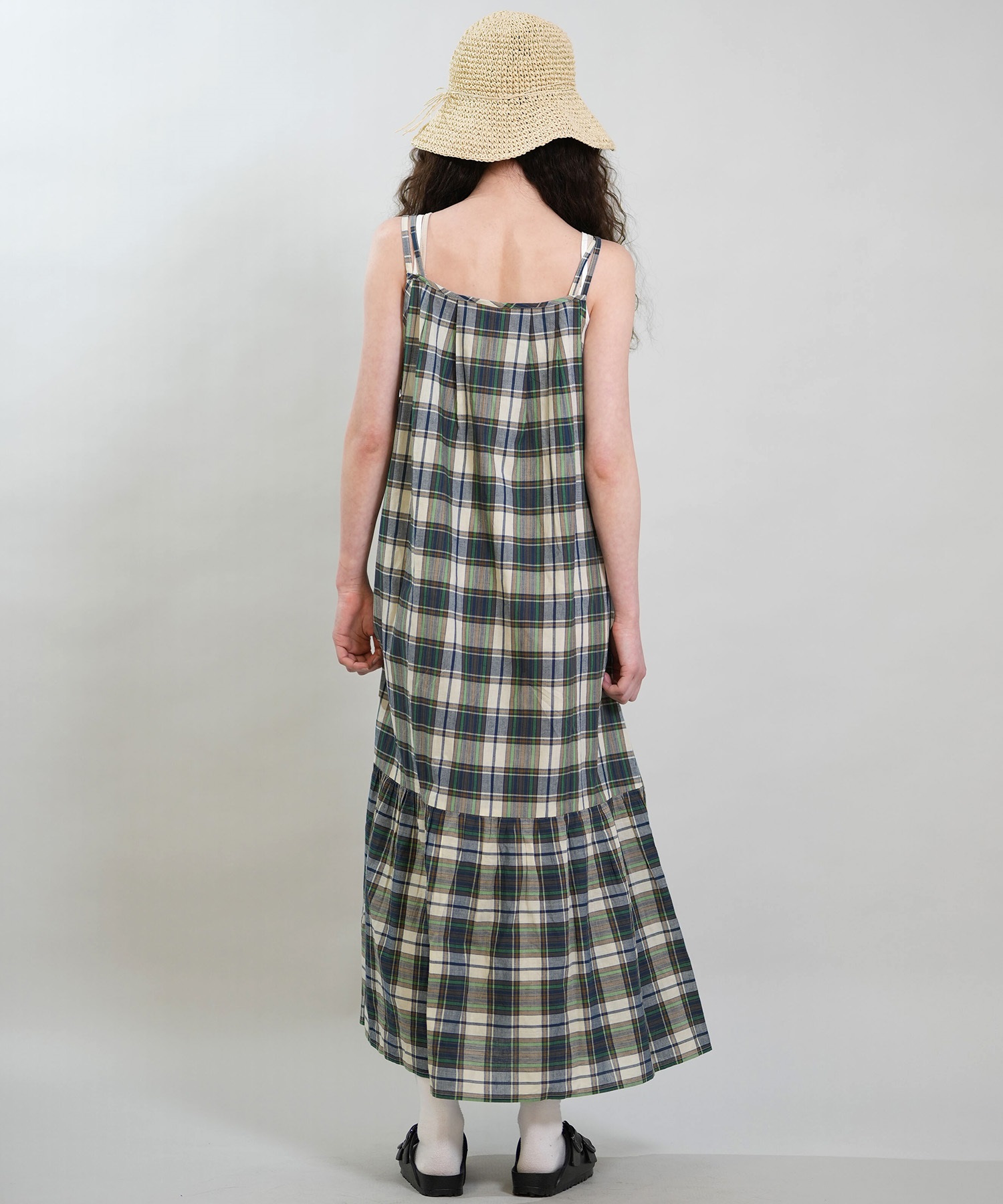 RIKKA FEMME リッカファム ワンピース レディース マドラスチェック ロング丈 RF6S-1403(BLK-FREE)