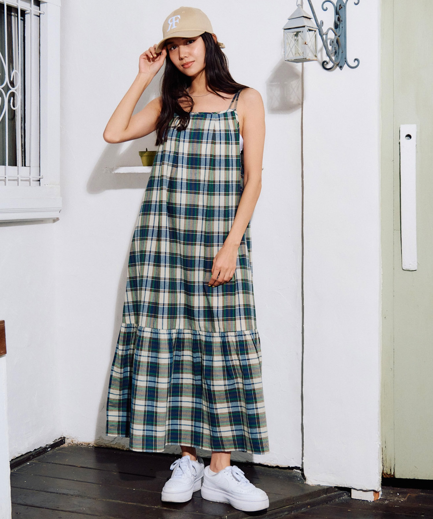 RIKKA FEMME リッカファム ワンピース レディース マドラスチェック ロング丈 RF6S-1403(BLK-FREE)