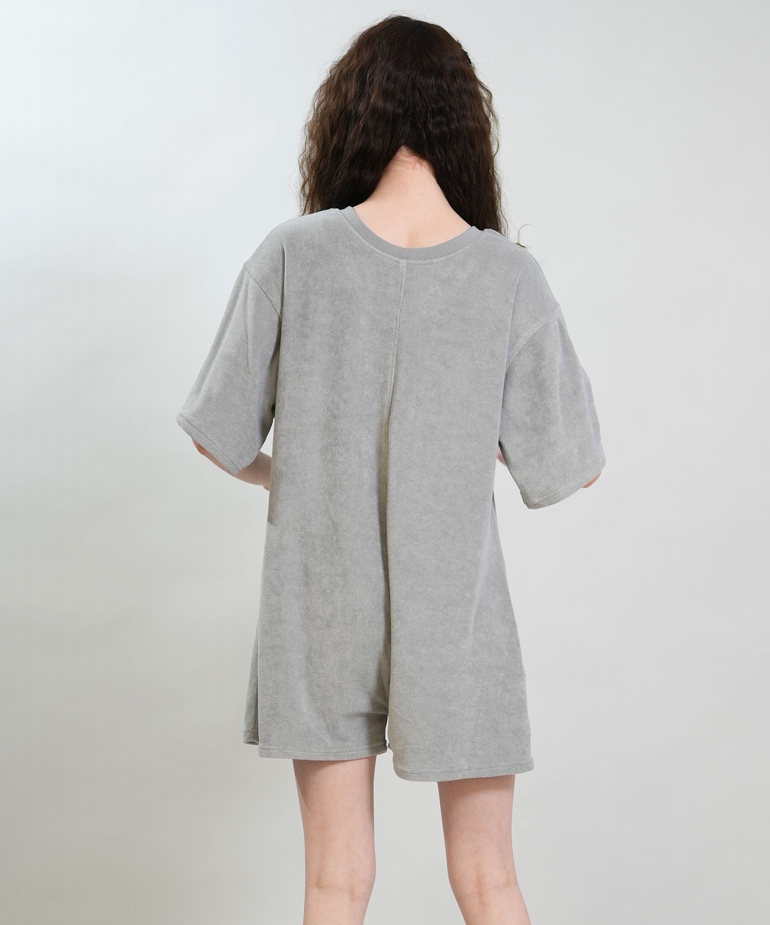 RIKKA FEMME リッカファム オールインワン ロンパース レディース パイル生地 ショート丈 吸水速乾 UVカット RF6S-1406(GRY-FREE)