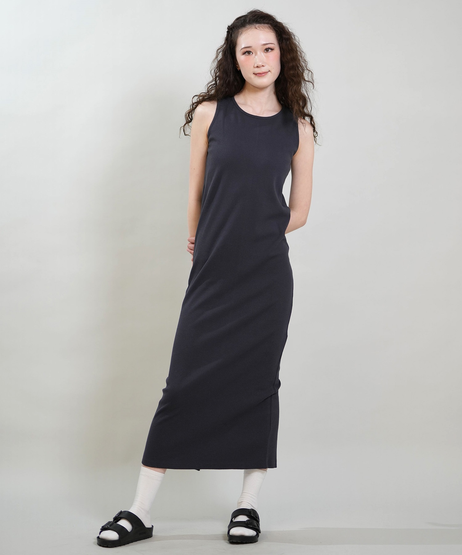 RIKKA FEMME リッカファム ワンピース レディース リブワンピ ロング丈 RF6S-1408(GRY-FREE)