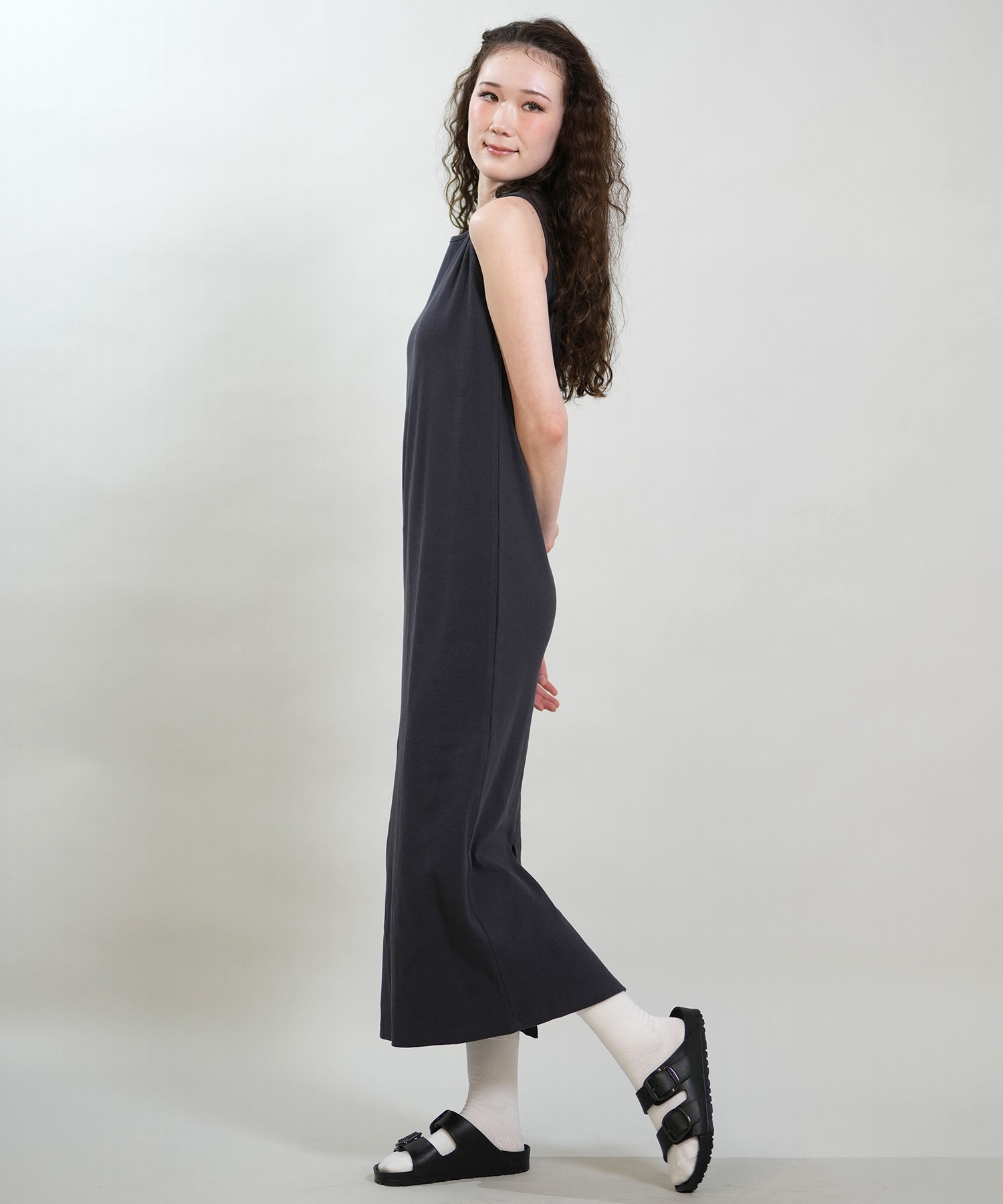 RIKKA FEMME リッカファム ワンピース レディース リブワンピ ロング丈 RF6S-1408(GRY-FREE)