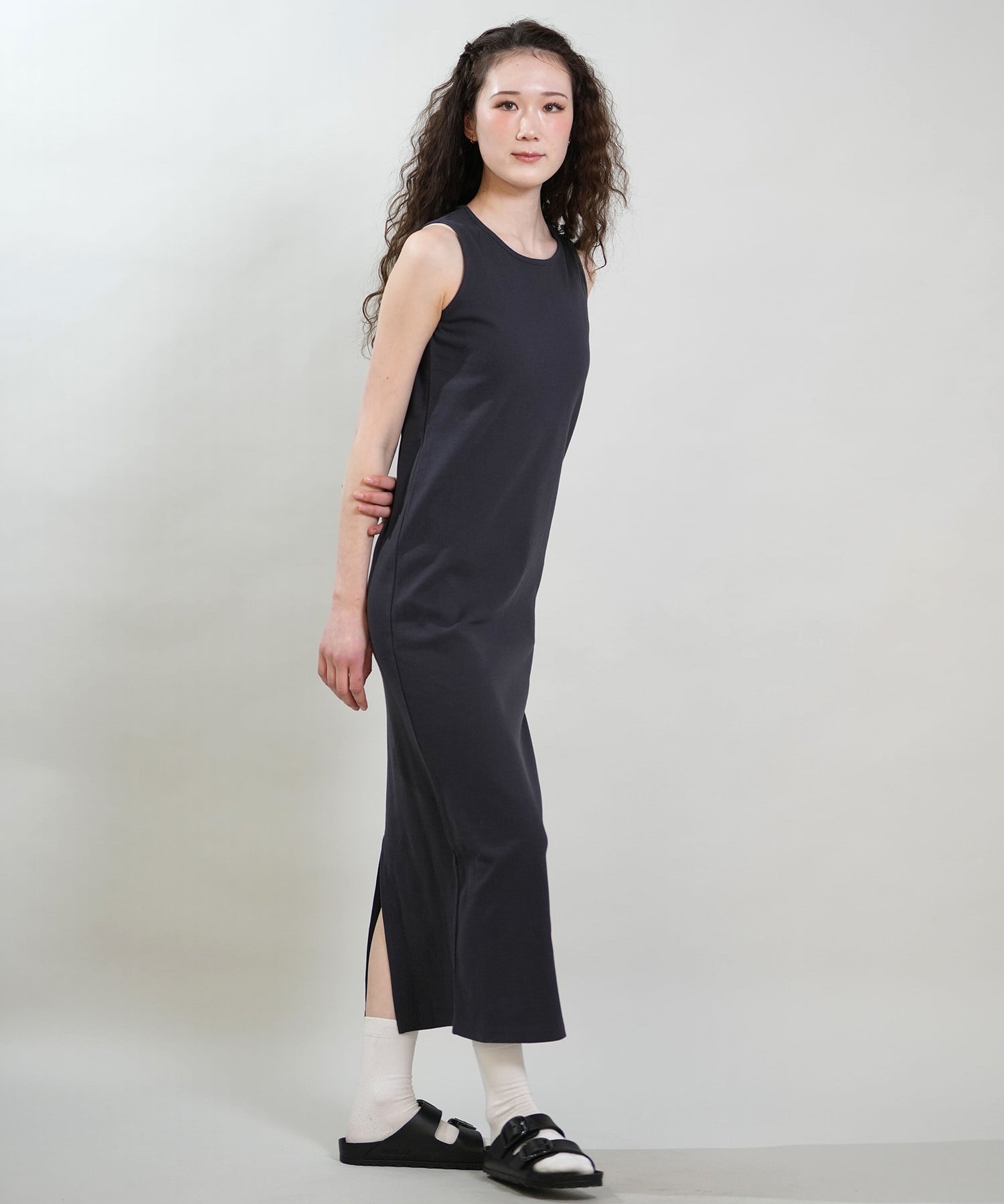 RIKKA FEMME リッカファム ワンピース レディース リブワンピ ロング丈 RF6S-1408(GRY-FREE)