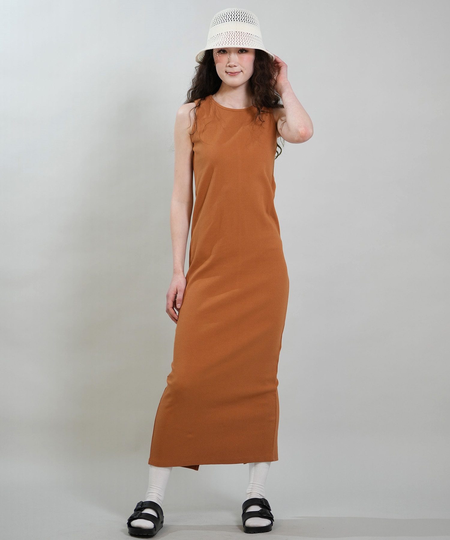 RIKKA FEMME リッカファム ワンピース レディース リブワンピ ロング丈 RF6S-1408(GRY-FREE)