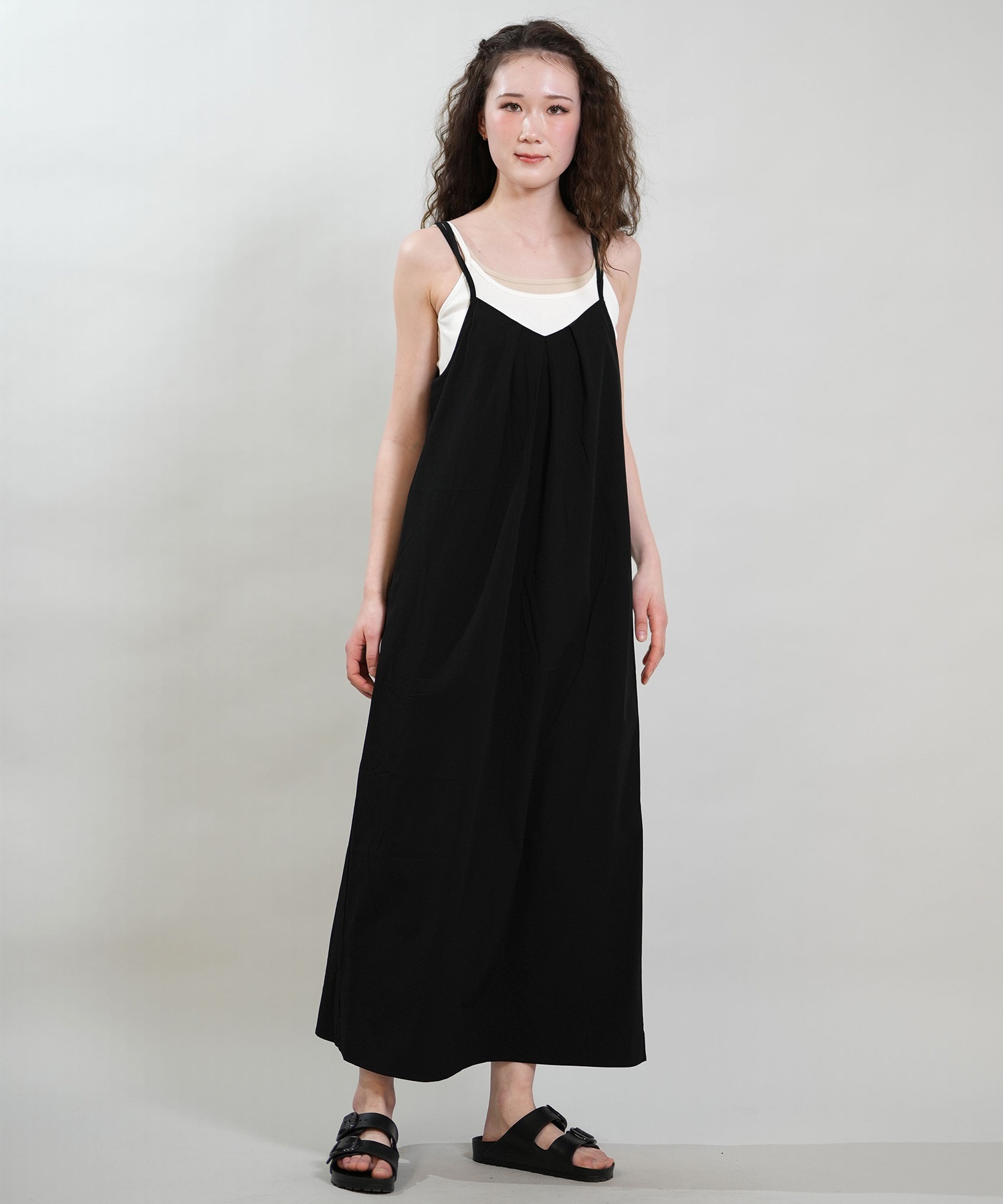 RIKKA FEMME リッカファム ワンピース レディース キャミワンピ マキシ丈 RF6S-1404(BLK-FREE)