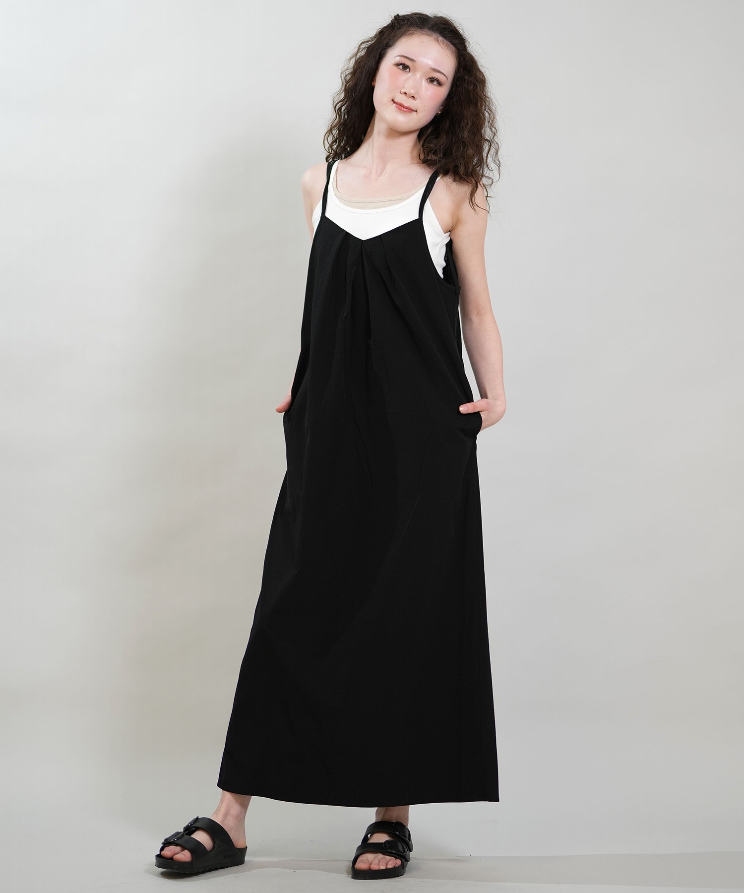 RIKKA FEMME リッカファム ワンピース レディース キャミワンピ マキシ丈 RF6S-1404(BLK-FREE)