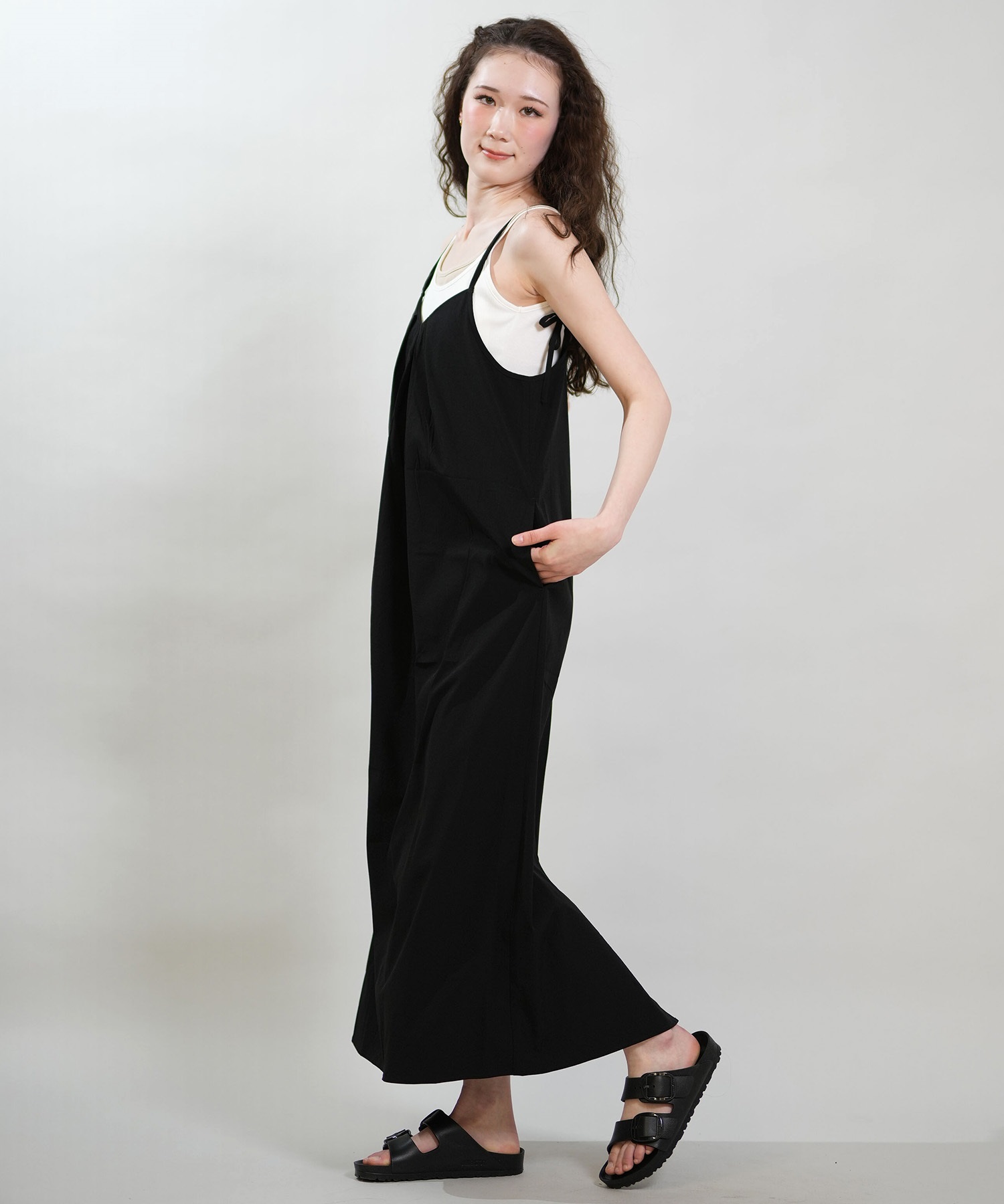 RIKKA FEMME リッカファム ワンピース レディース キャミワンピ マキシ丈 RF6S-1404(BLK-FREE)