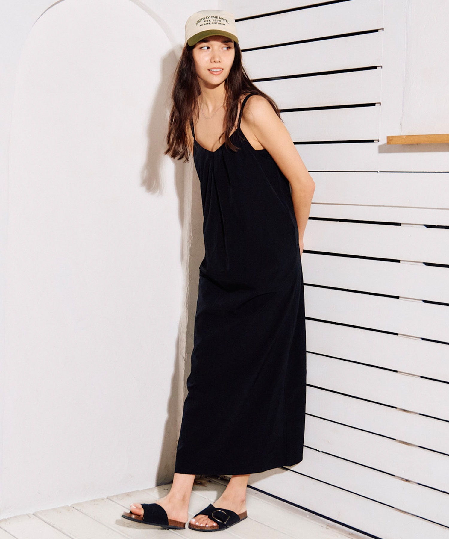 RIKKA FEMME リッカファム ワンピース レディース キャミワンピ マキシ丈 RF6S-1404(BLK-FREE)