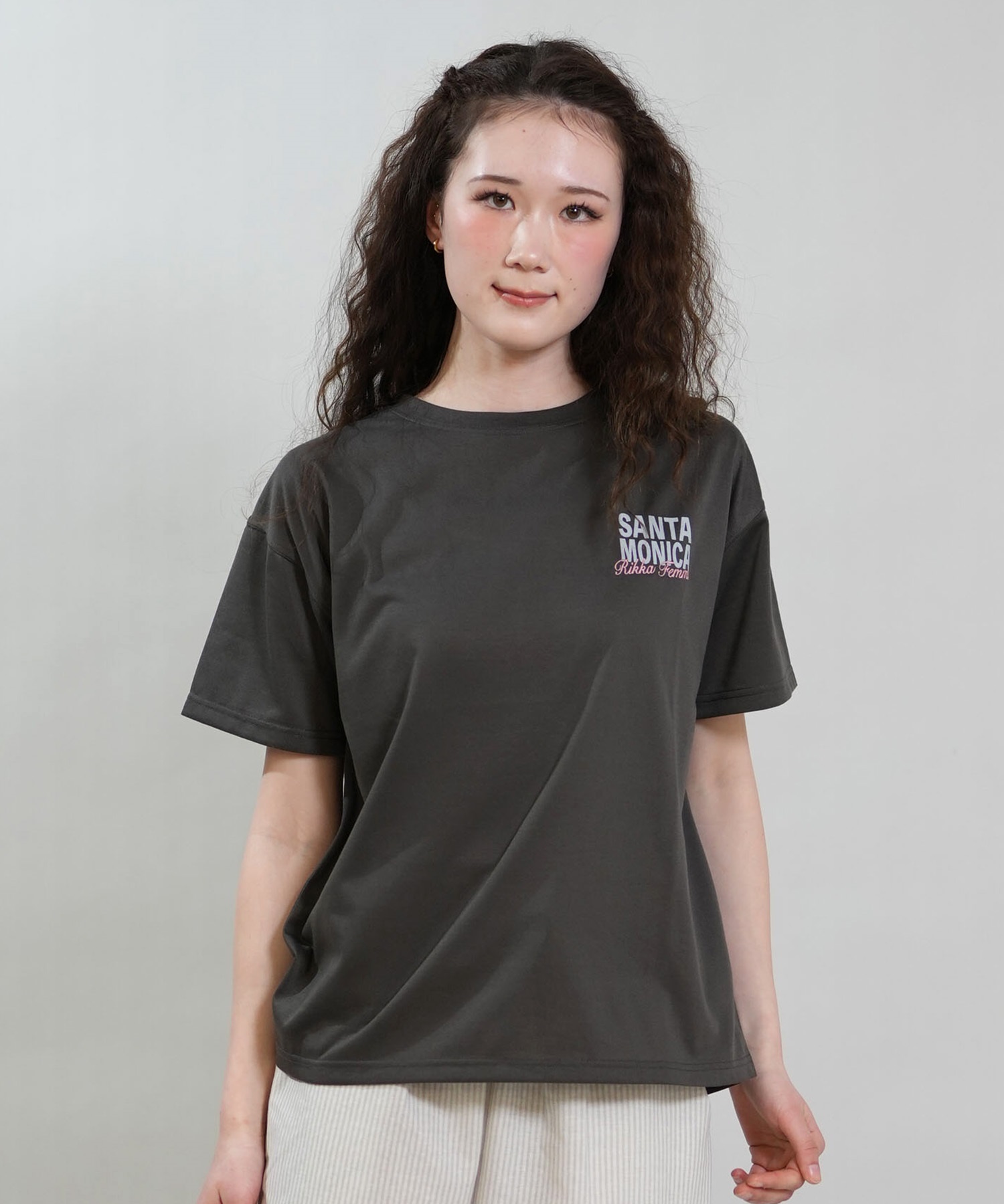 RIKKA FEMME リッカファム 半袖 Tシャツ レディース バックプリント 吸水速乾 UVカット RF6S-2102(WHT-SM)
