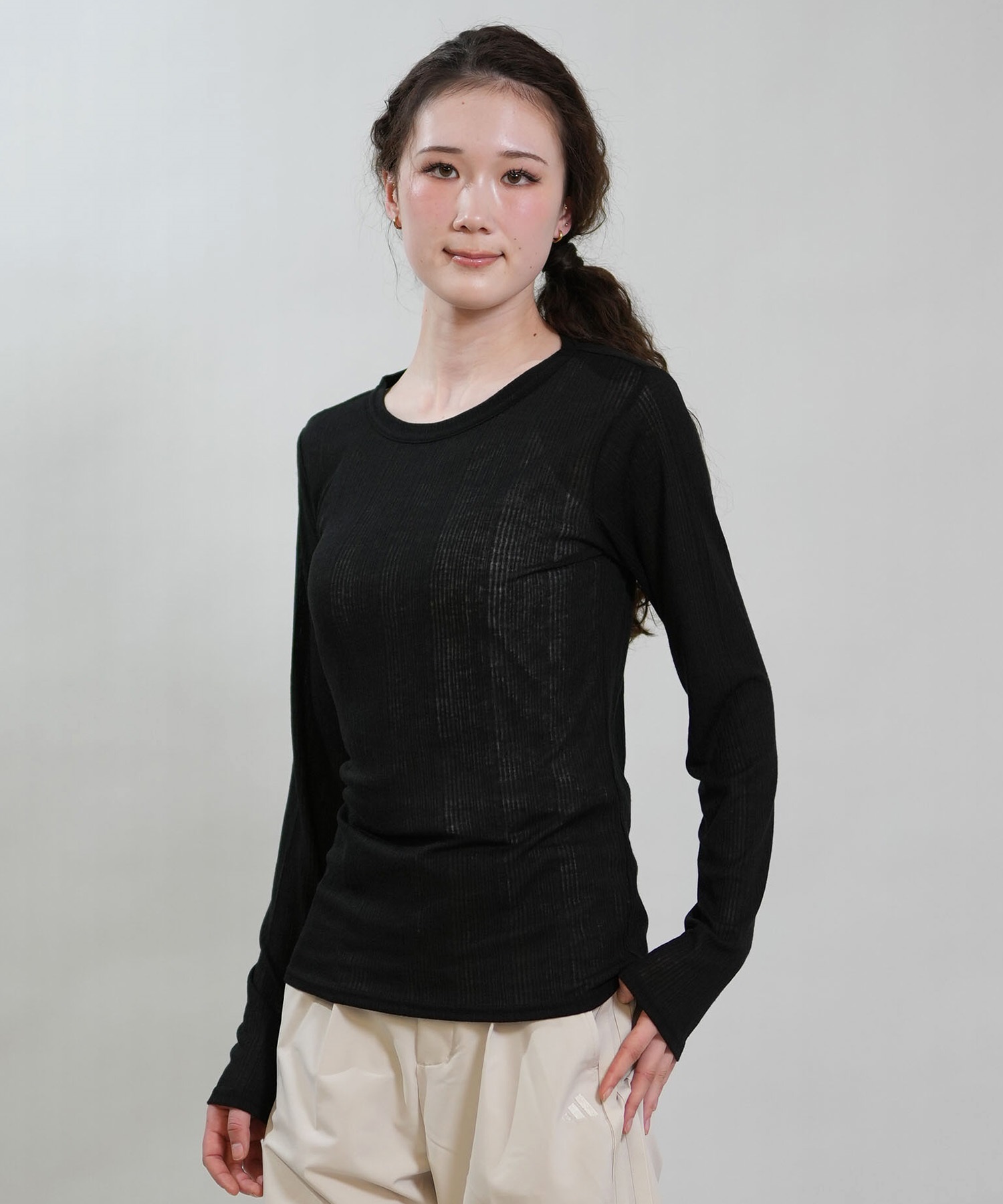 RIKKA FEMME リッカファム 長袖 Tシャツ ロンT レディース シアートップス RF6S-2201(WHT-FREE)