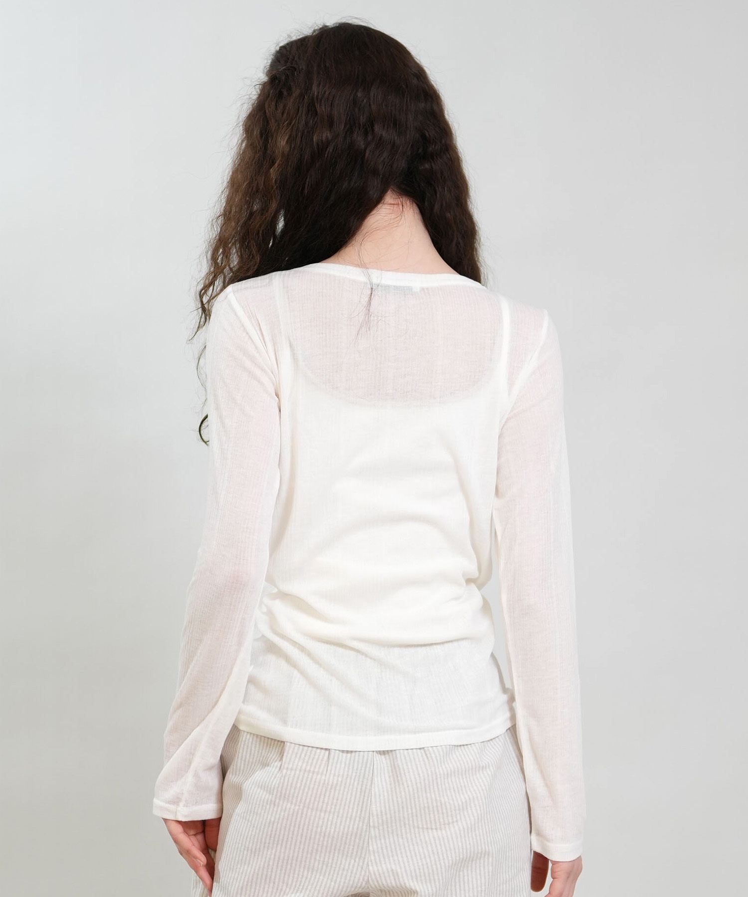 RIKKA FEMME リッカファム 長袖 Tシャツ ロンT レディース シアートップス RF6S-2201(WHT-FREE)