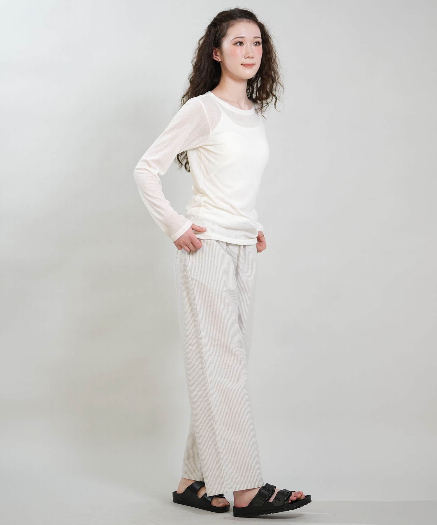 RIKKA FEMME リッカファム 長袖 Tシャツ ロンT レディース シアートップス RF6S-2201(WHT-FREE)