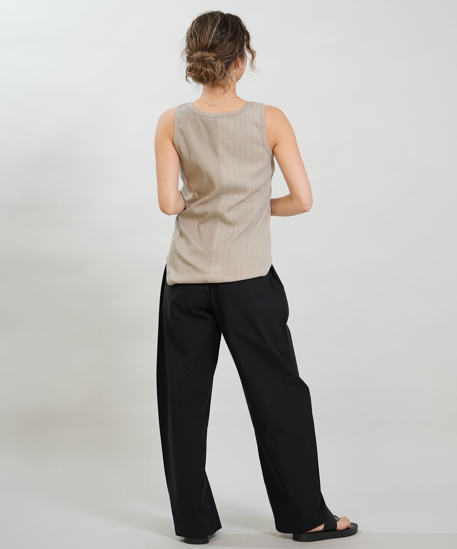 RIKKA FEMME リッカファム タンクトップ レディース リブ 切り替え RF6S-2302(BEG-FREE)