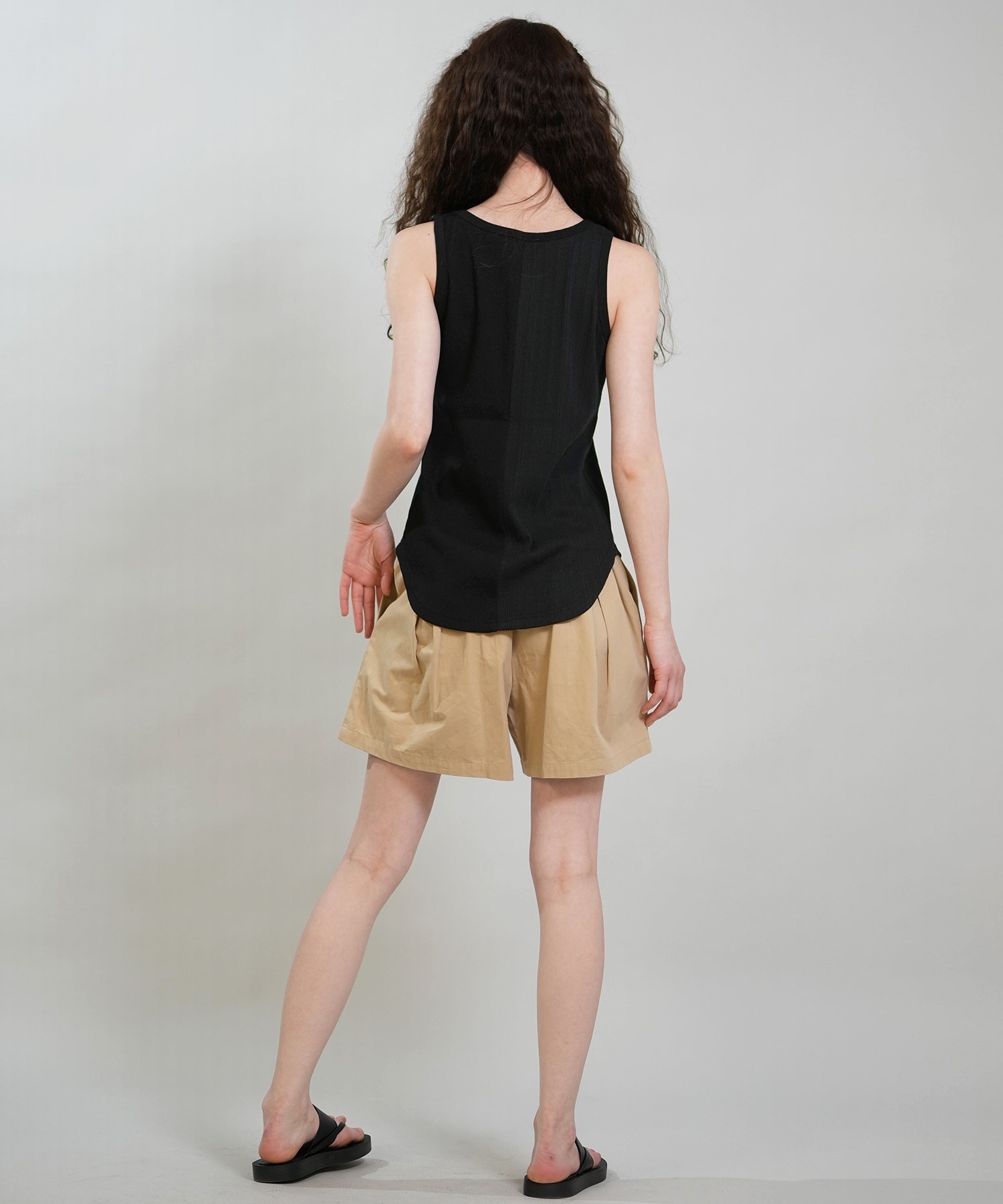 RIKKA FEMME リッカファム タンクトップ レディース リブ 切り替え RF6S-2302(BEG-FREE)