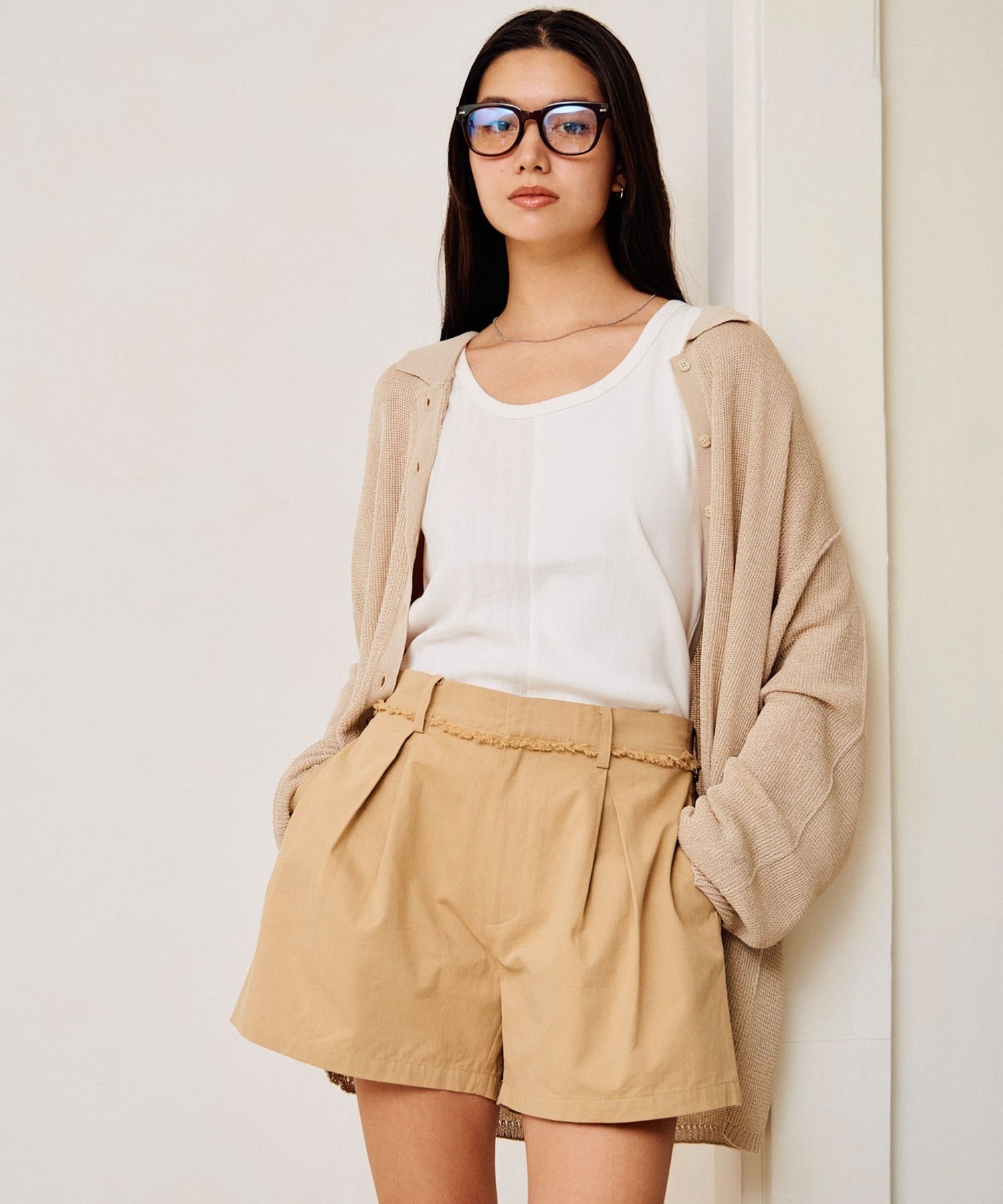 RIKKA FEMME リッカファム タンクトップ レディース リブ 切り替え RF6S-2302(BEG-FREE)