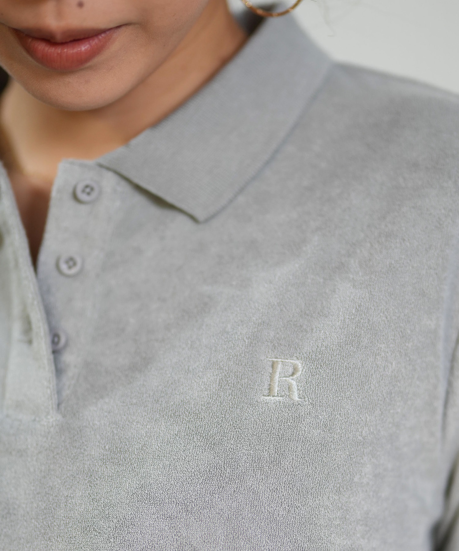 RIKKA FEMME リッカファム 半袖 ポロシャツ レディース パイル生地 吸水速乾 UVカット セットアップ対応 RF6S-2501(GRY-FREE)