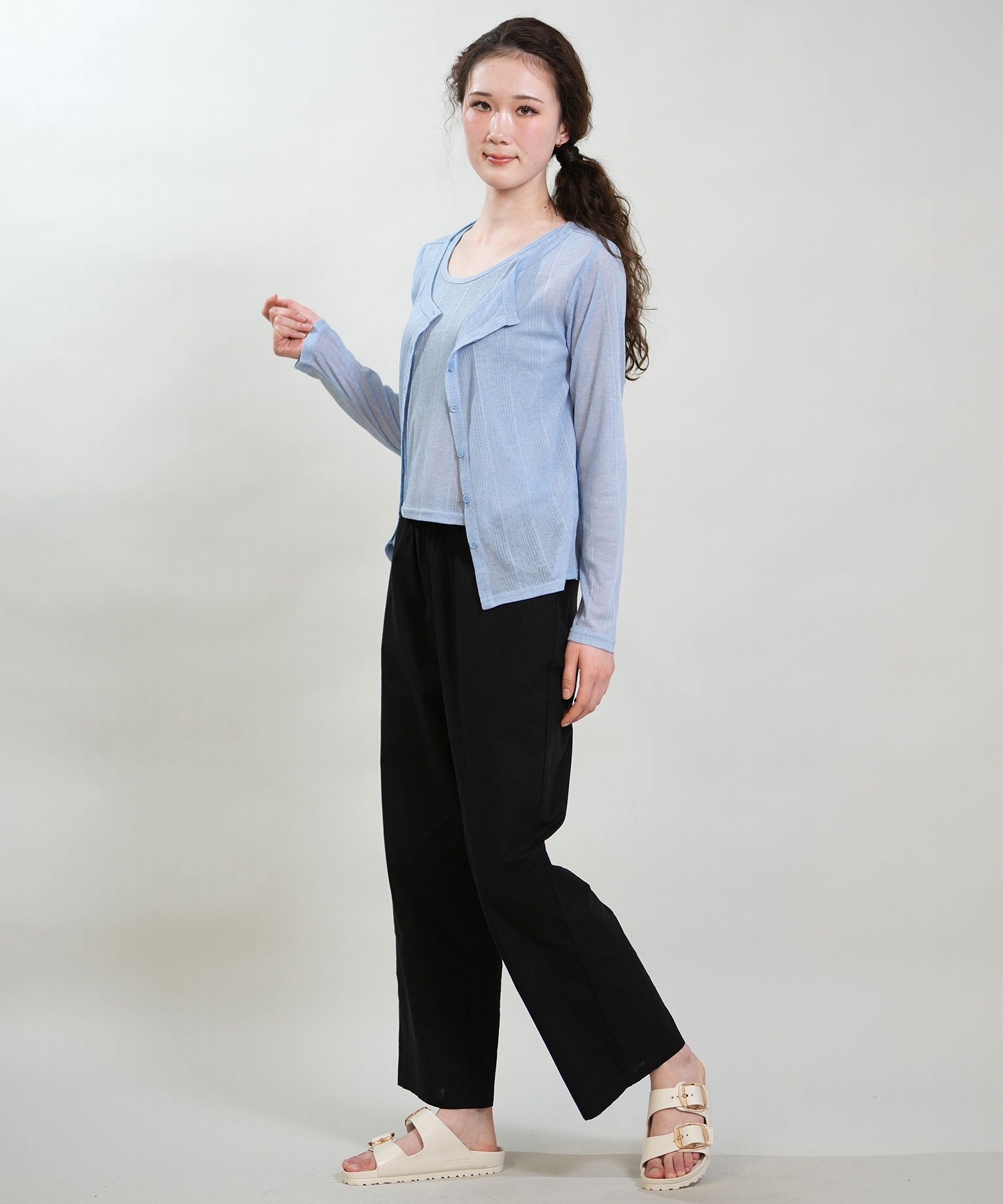 RIKKA FEMME リッカファム アンサンブル レディース 長袖 カーディガン タンクトップ 2点セット RF6S-2602(BLK-FREE)