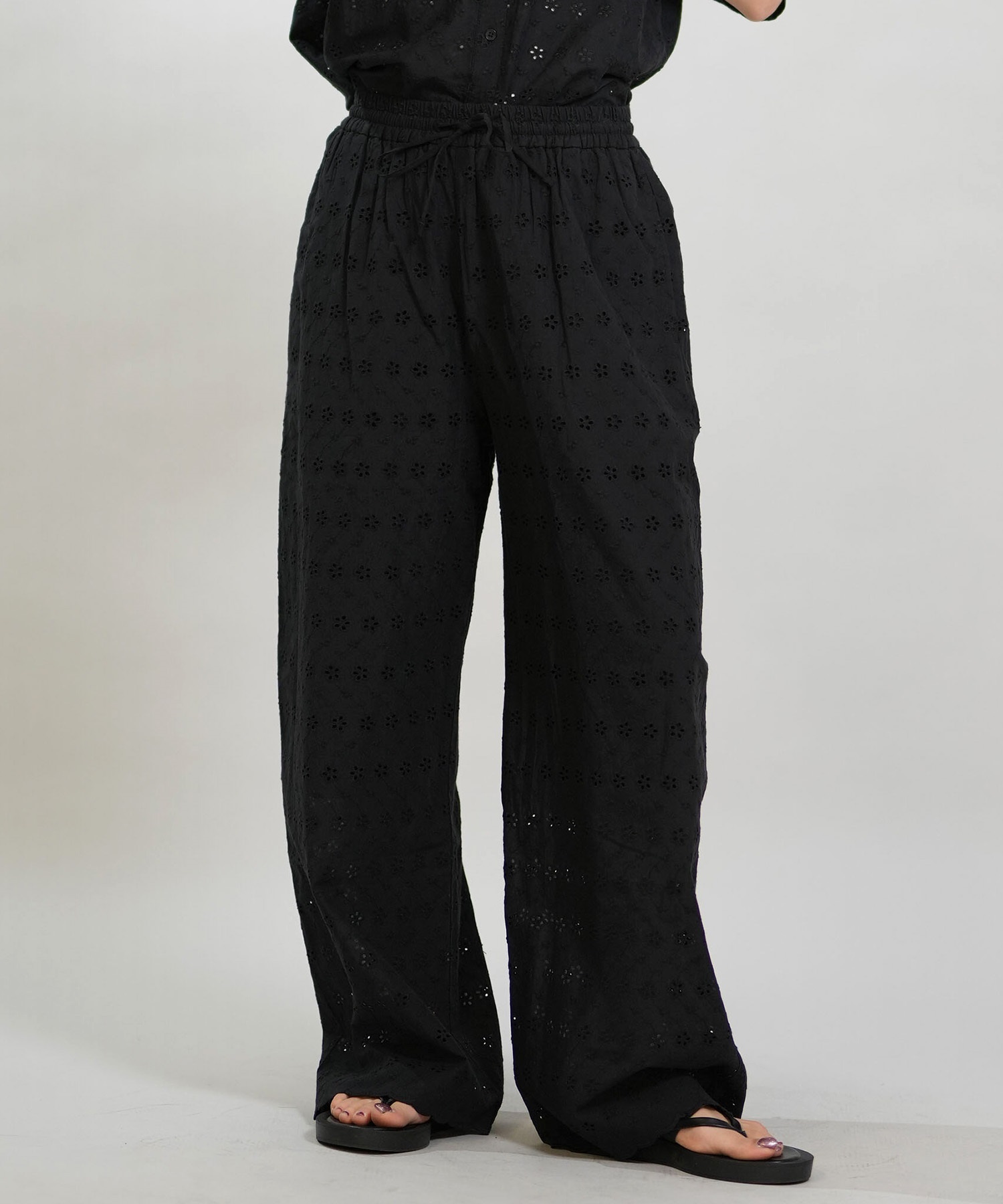 RIKKA FEMME リッカファム ロングパンツ レディース レース刺繍 セットアップ対応 RF6S-3101(WHT-FREE)