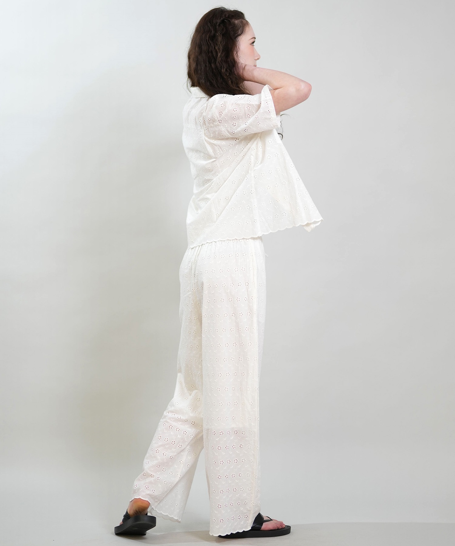 RIKKA FEMME リッカファム ロングパンツ レディース レース刺繍 セットアップ対応 RF6S-3101(WHT-FREE)