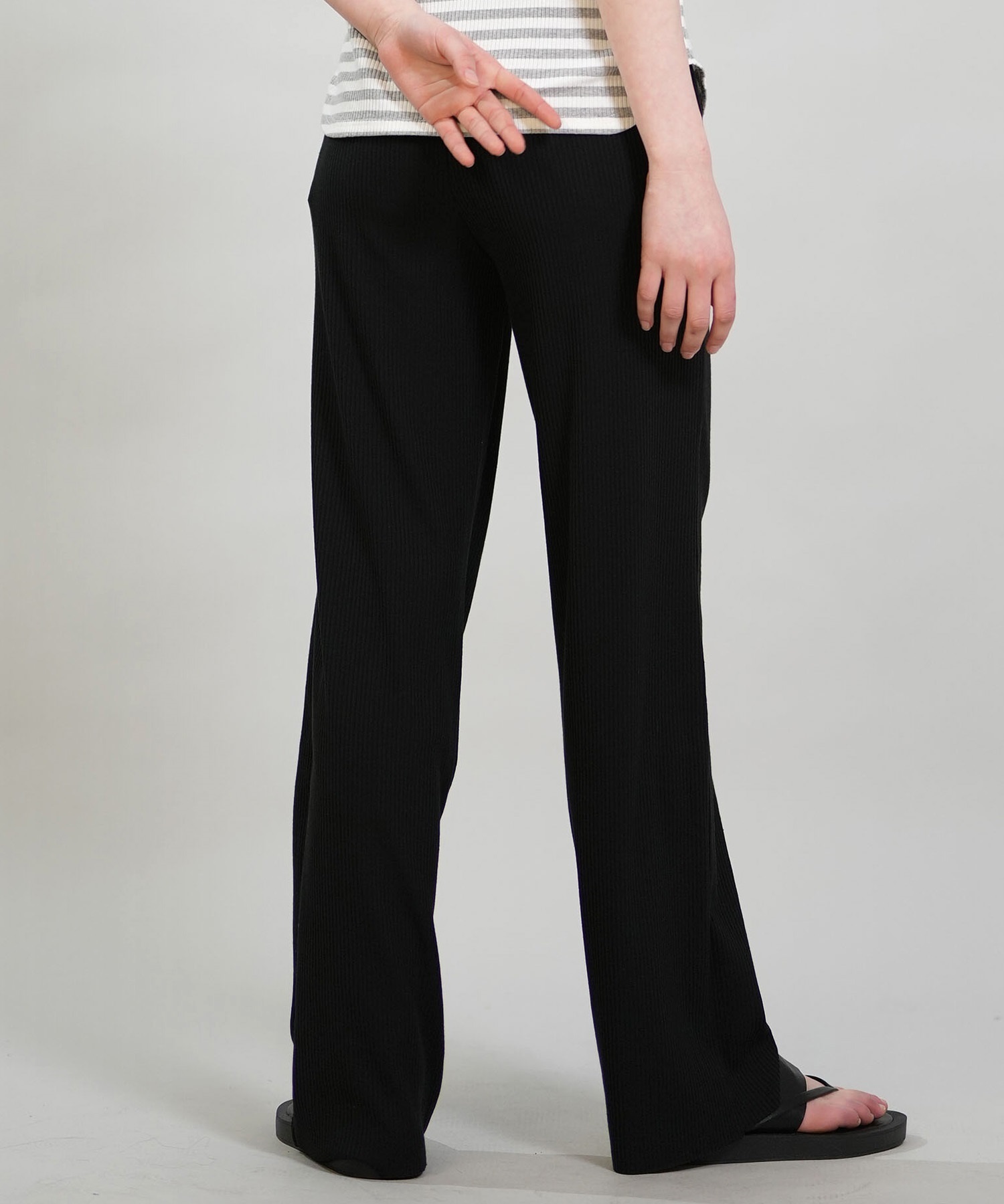 RIKKA FEMME リッカファム ロングパンツ レディース リブパンツ フレア RF6S-3105(BLK-FREE)