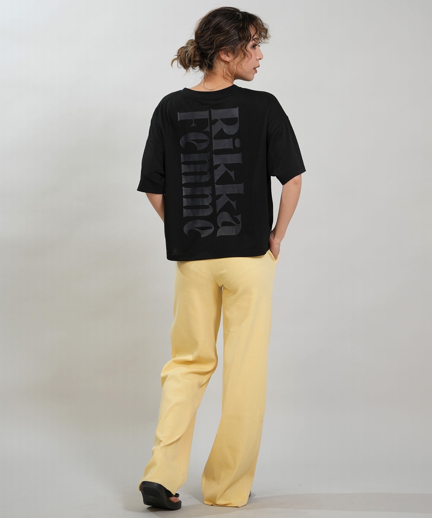 RIKKA FEMME リッカファム ロングパンツ レディース リブパンツ フレア RF6S-3105(BLK-FREE)