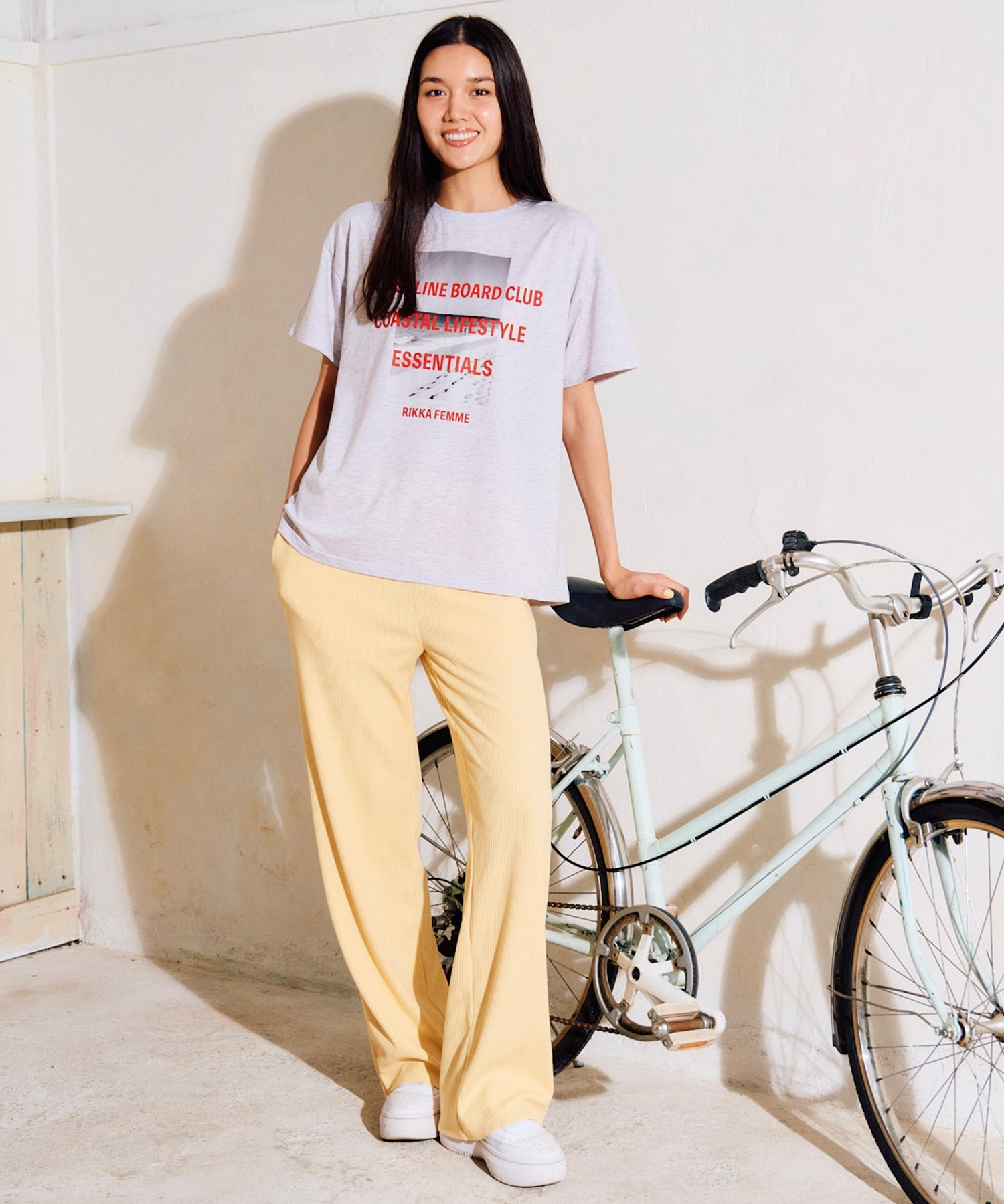 RIKKA FEMME リッカファム ロングパンツ レディース リブパンツ フレア RF6S-3105(BLK-FREE)