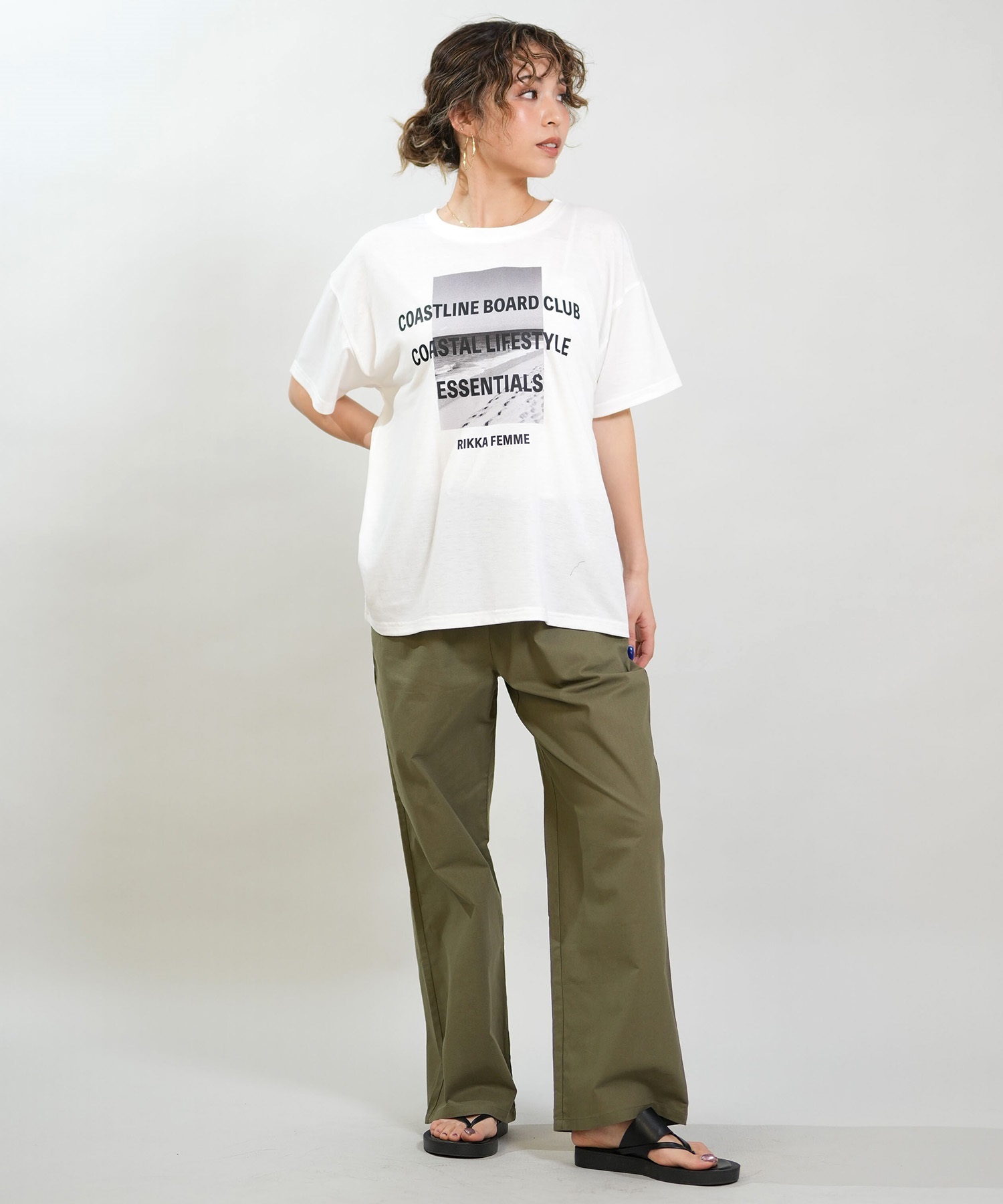 RIKKA FEMME リッカファム ロングパンツ レディース イージーパンツ RF6S-3102(WT/GY-FREE)