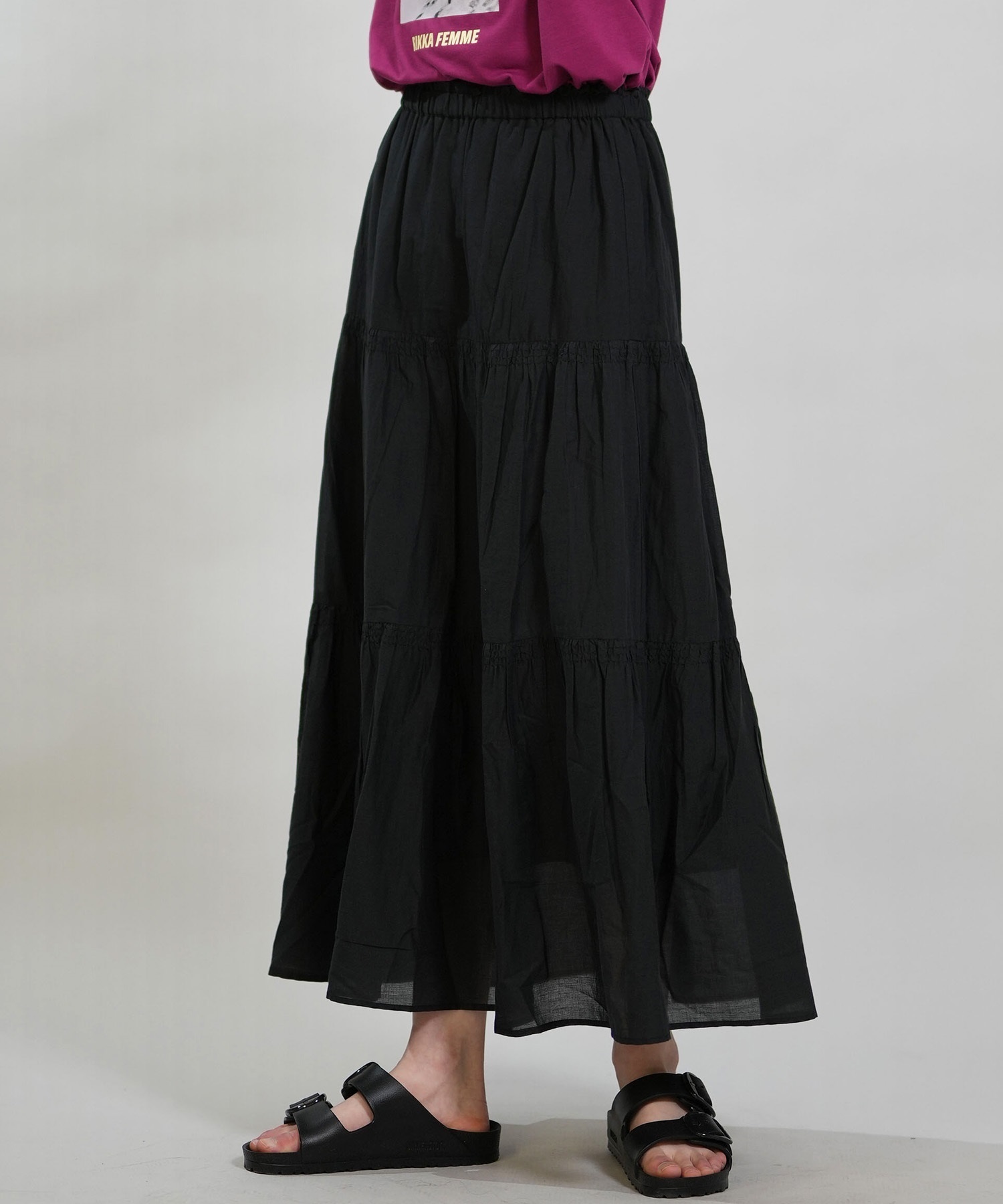 RIKKA FEMME リッカファム スカート レディース ロングスカート ティアードスカート RF6S-3501(KHA-FREE)