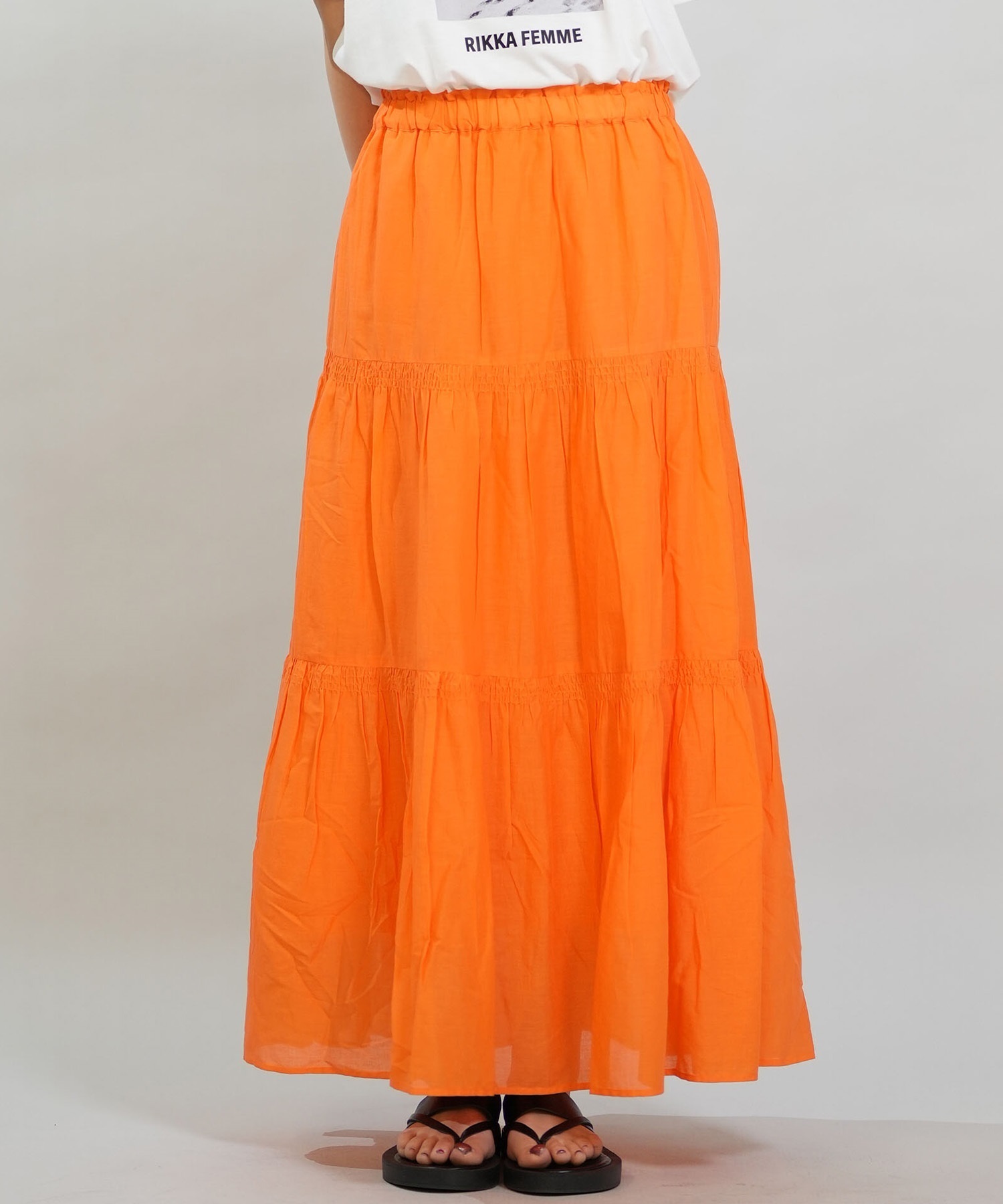 RIKKA FEMME リッカファム スカート レディース ロングスカート ティアードスカート RF6S-3501(KHA-FREE)