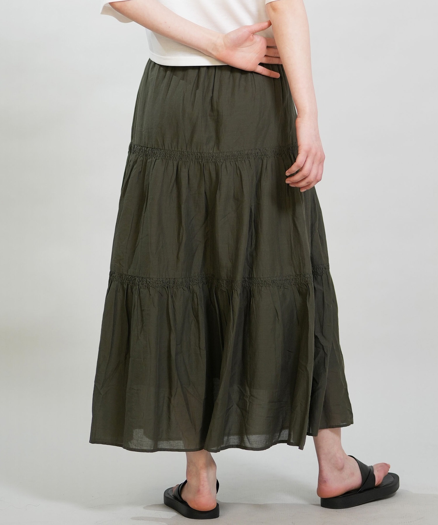 RIKKA FEMME リッカファム スカート レディース ロングスカート ティアードスカート RF6S-3501(KHA-FREE)