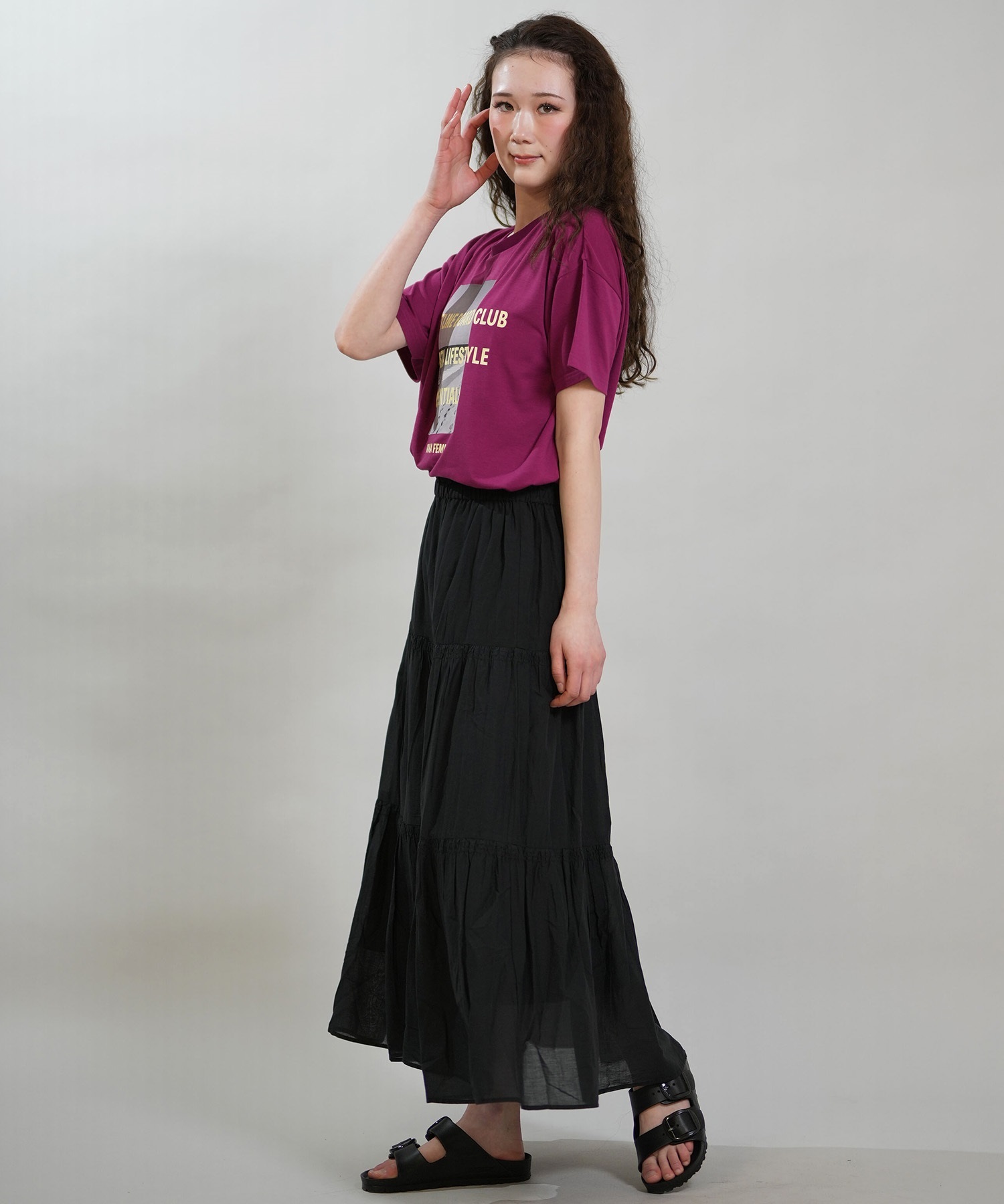 RIKKA FEMME リッカファム スカート レディース ロングスカート ティアードスカート RF6S-3501(KHA-FREE)