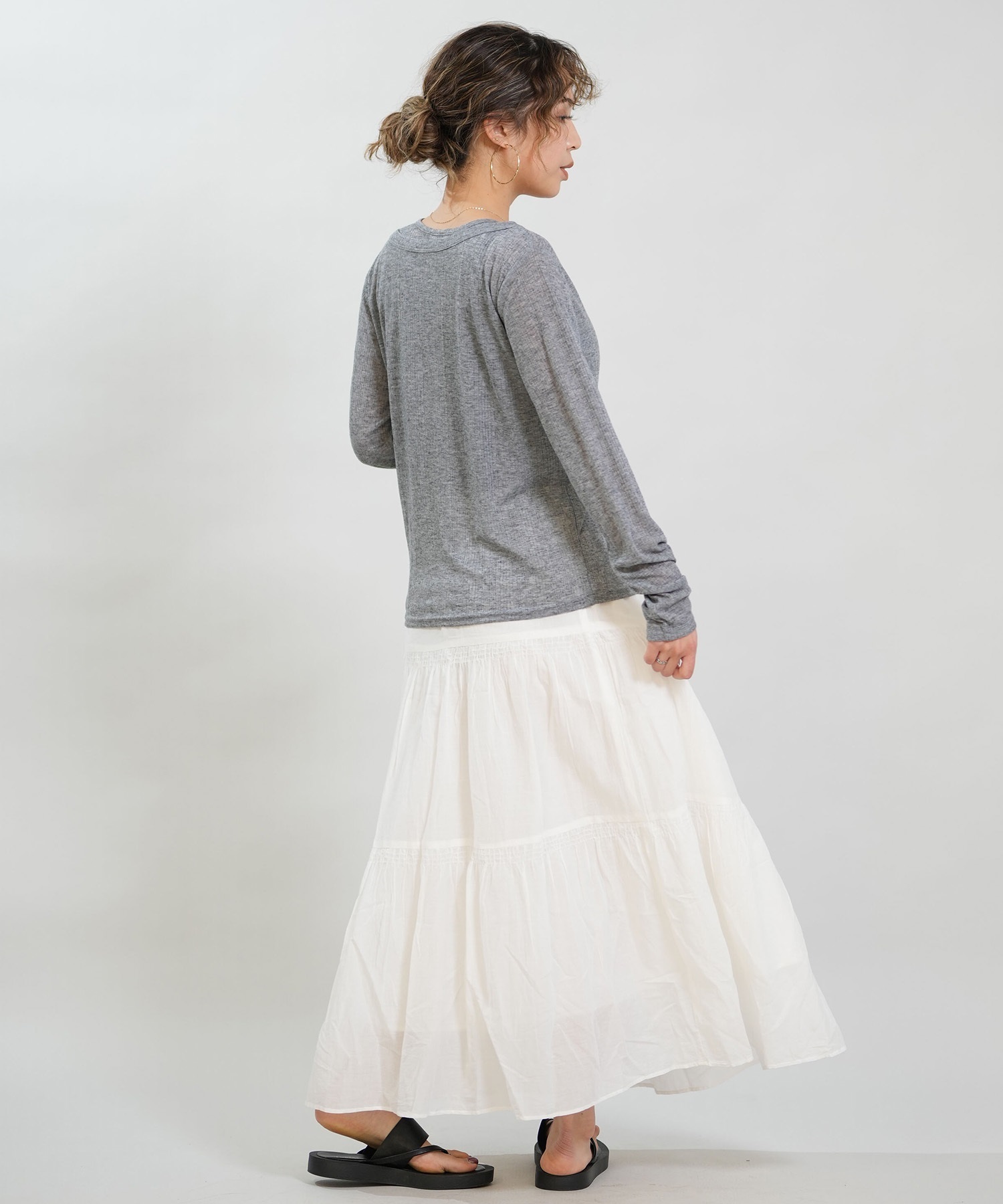 RIKKA FEMME リッカファム スカート レディース ロングスカート ティアードスカート RF6S-3501(KHA-FREE)