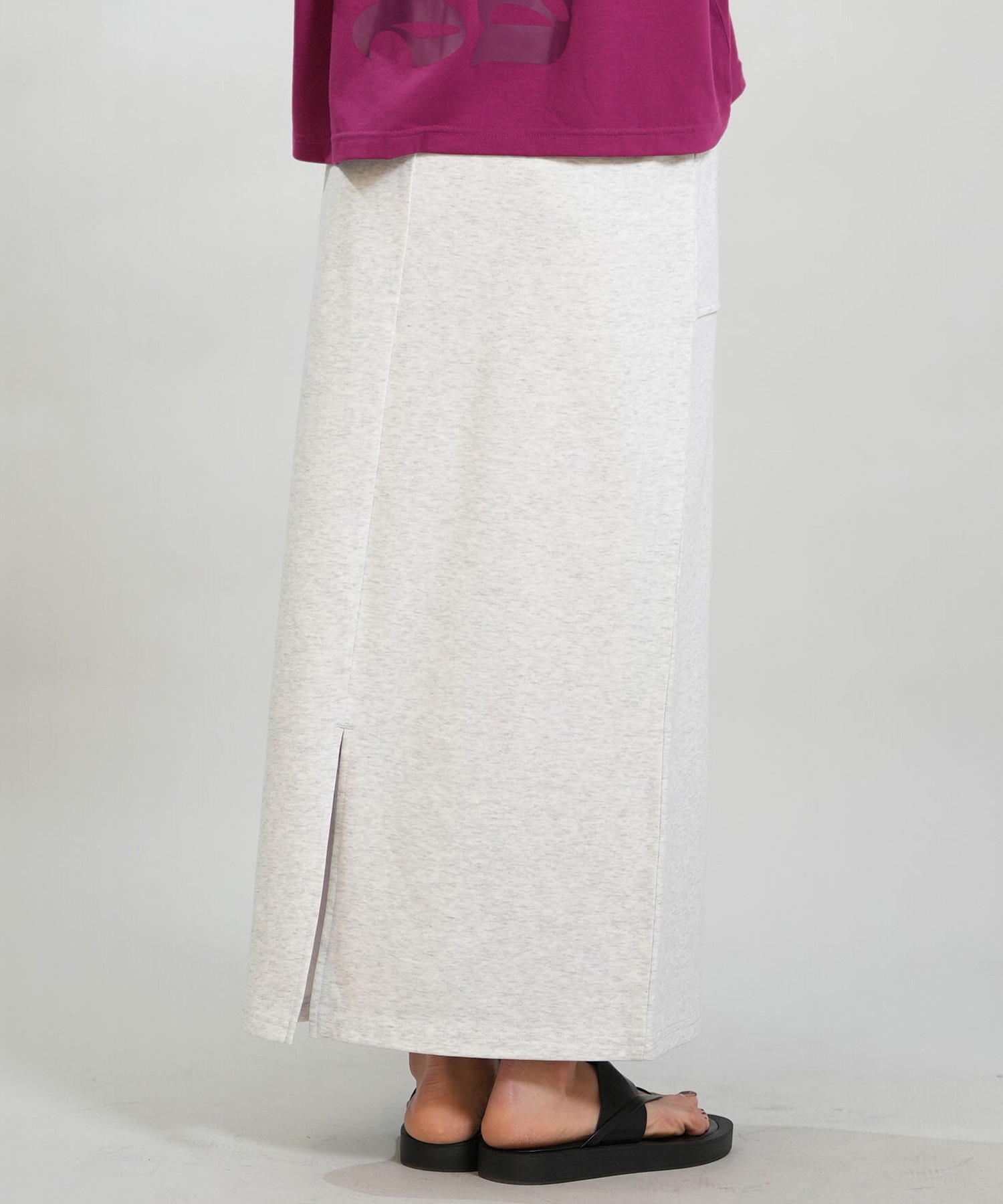 RIKKA FEMME リッカファム スカート レディース Iライン ロング丈 スウェット RF6S-3502(BLK-FREE)