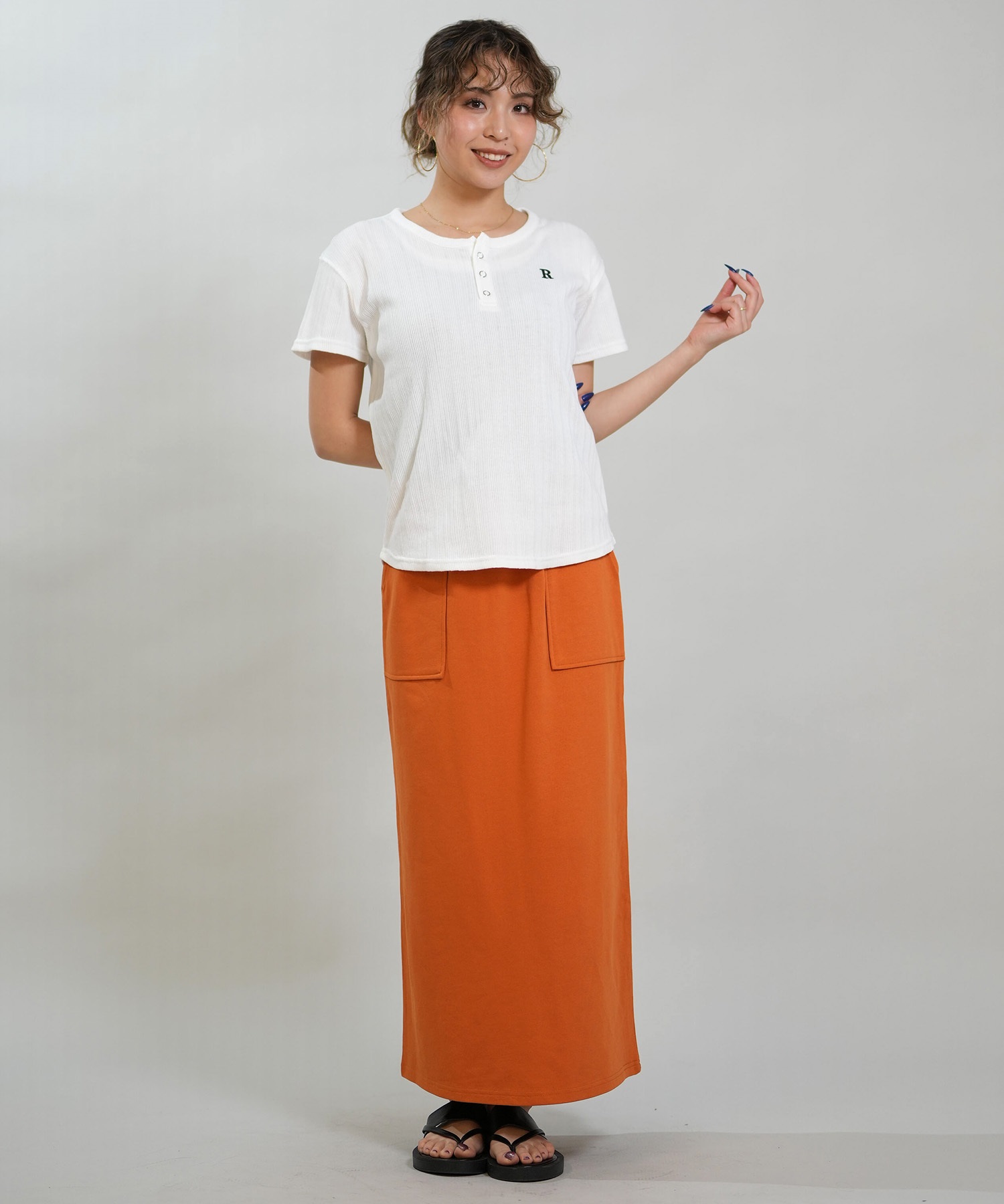 RIKKA FEMME リッカファム スカート レディース Iライン ロング丈 スウェット RF6S-3502(BLK-FREE)