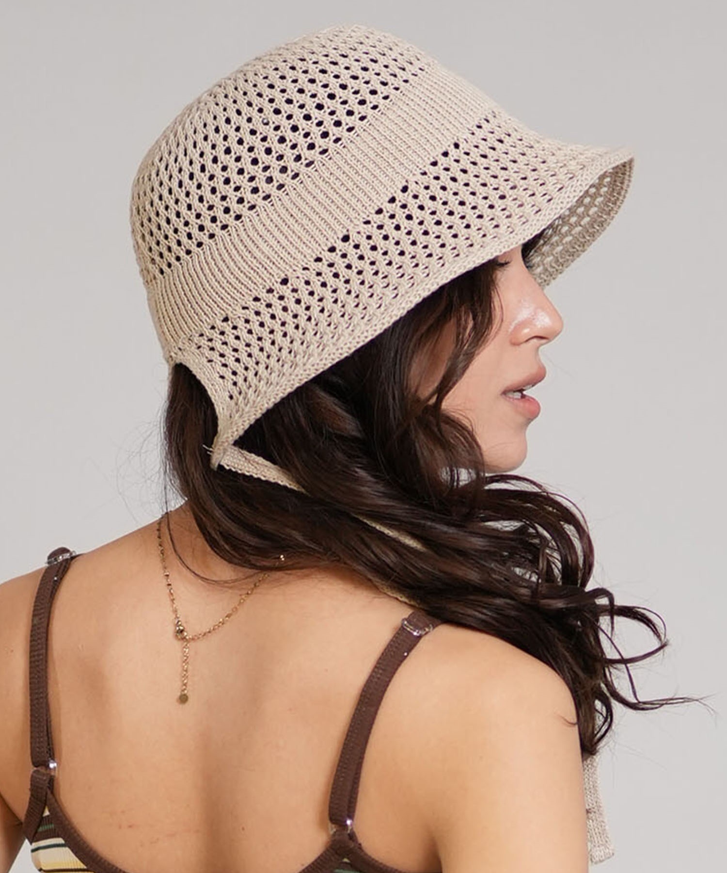RIKKA FEMME リッカファム ハット バケットハット サマーニットハット RFA6S-1201(BEG-FREE)