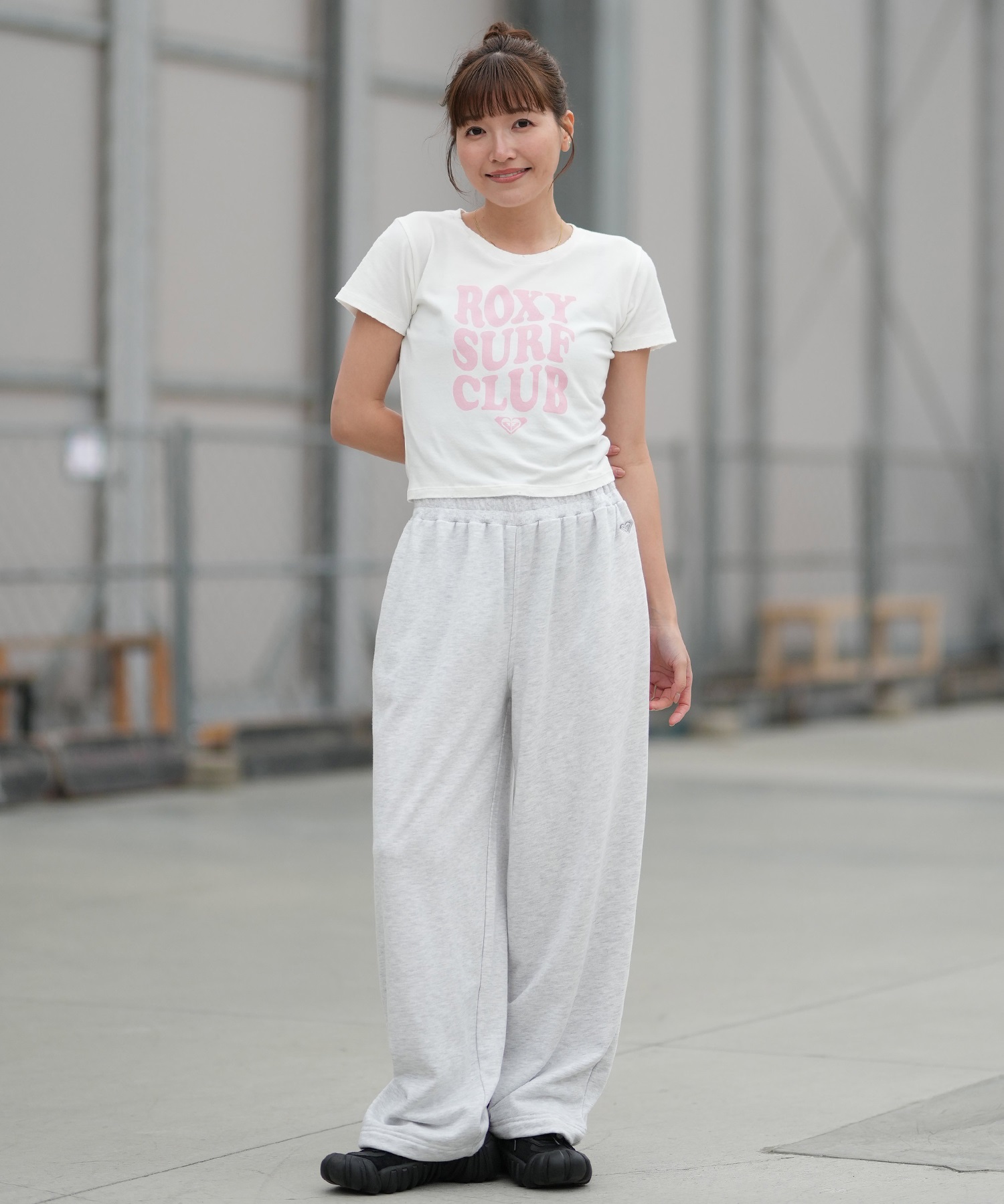 ROXY ロキシー 半袖 Tシャツ レディース チビT 丈短め クロップド丈 RST261086(WHT-M)