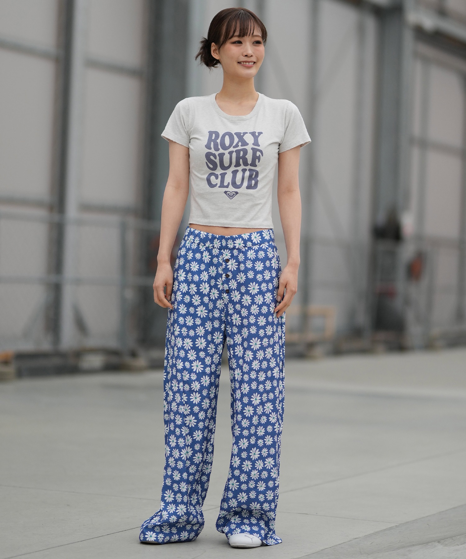 ROXY ロキシー 半袖 Tシャツ レディース チビT 丈短め クロップド丈 RST261086(WHT-M)