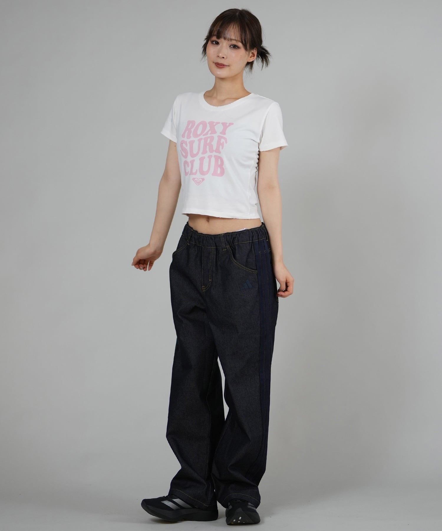 ROXY ロキシー 半袖 Tシャツ レディース チビT 丈短め クロップド丈 RST261086(WHT-M)
