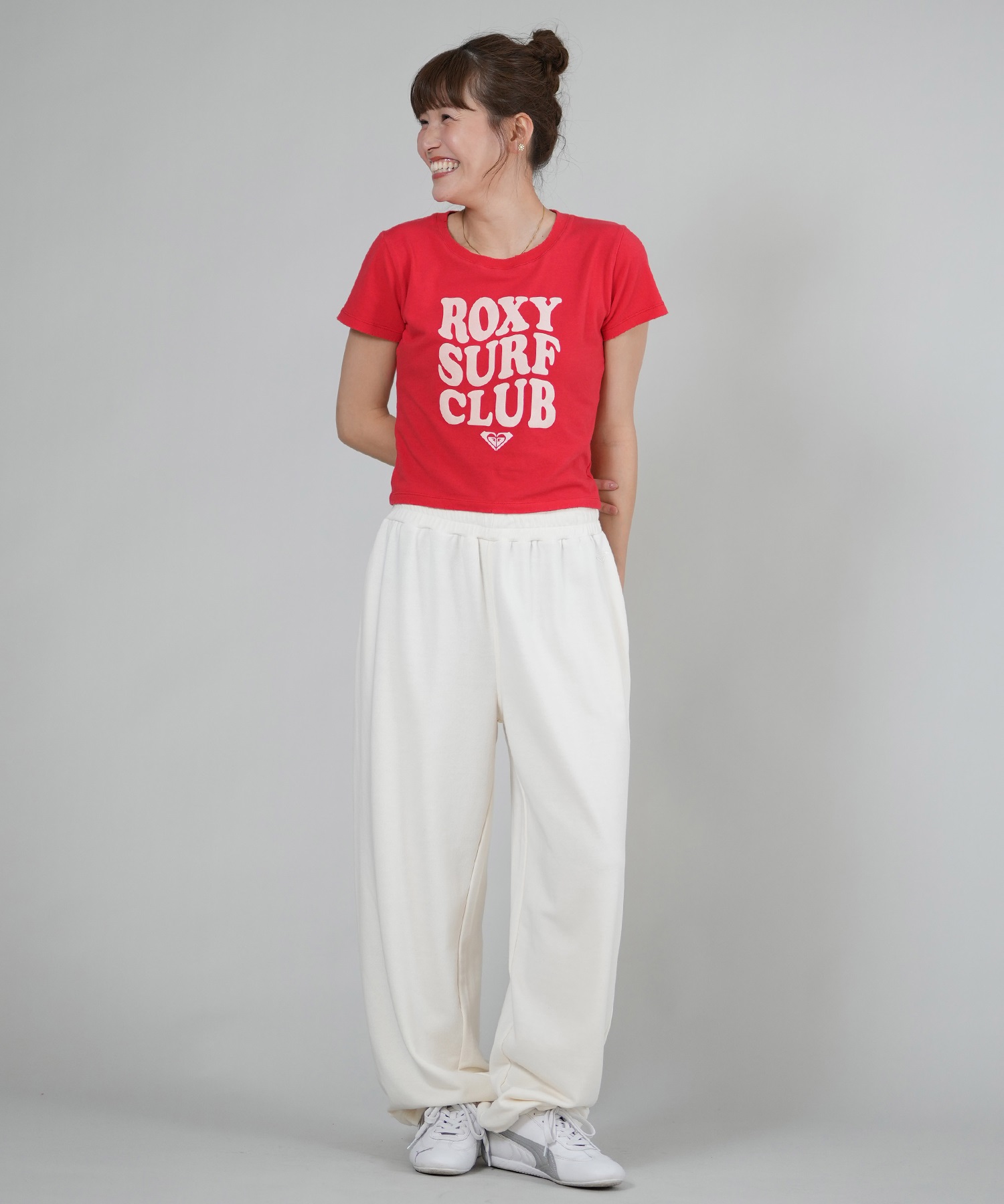 ROXY ロキシー 半袖 Tシャツ レディース チビT 丈短め クロップド丈 RST261086(WHT-M)