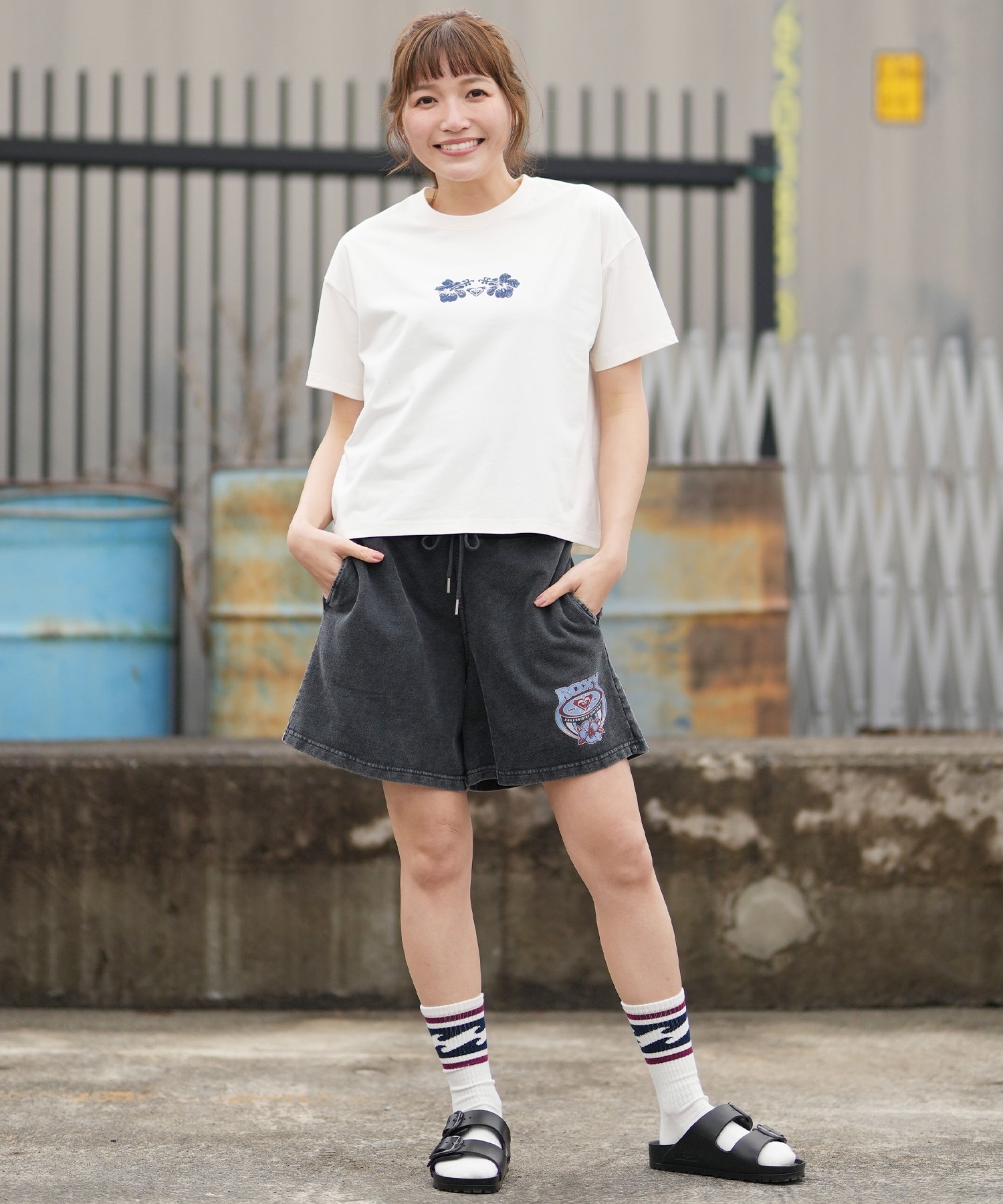 ROXY ロキシー 半袖 Tシャツ レディース WATER SUN AND SURF T RST261642M ムラサキスポーツ限定(GRN-M)