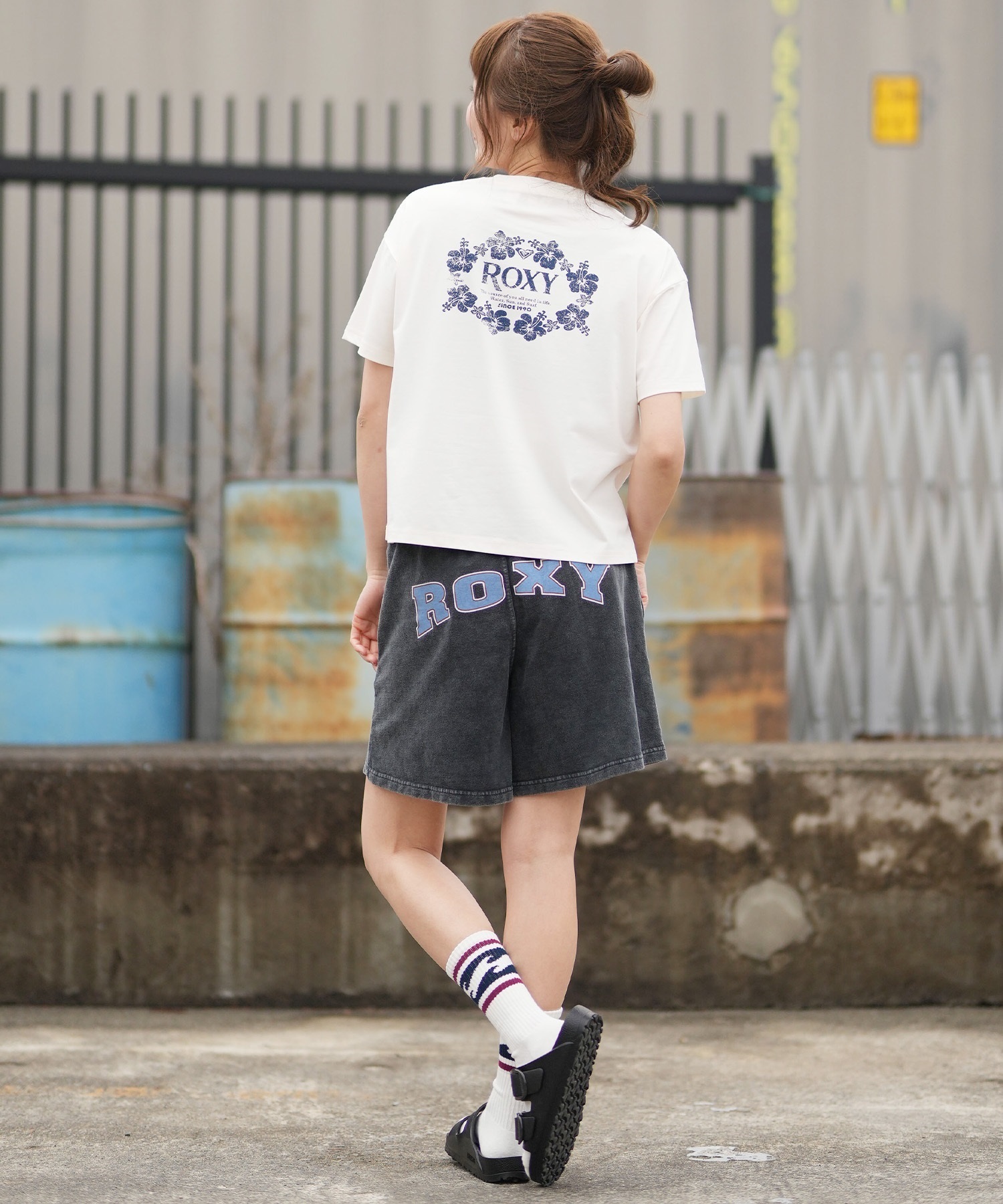 ROXY ロキシー 半袖 Tシャツ レディース WATER SUN AND SURF T RST261642M ムラサキスポーツ限定(GRN-M)