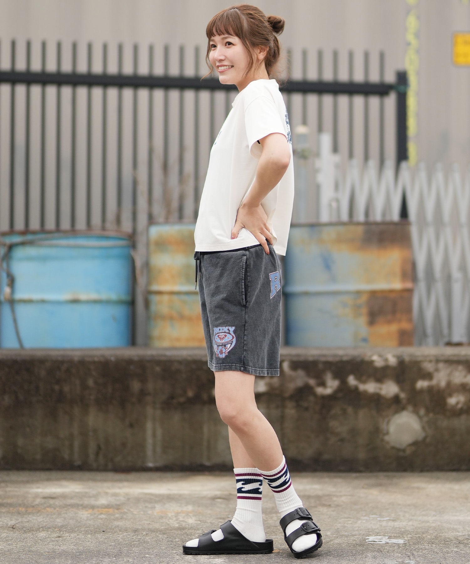 ROXY ロキシー 半袖 Tシャツ レディース WATER SUN AND SURF T RST261642M ムラサキスポーツ限定(GRN-M)