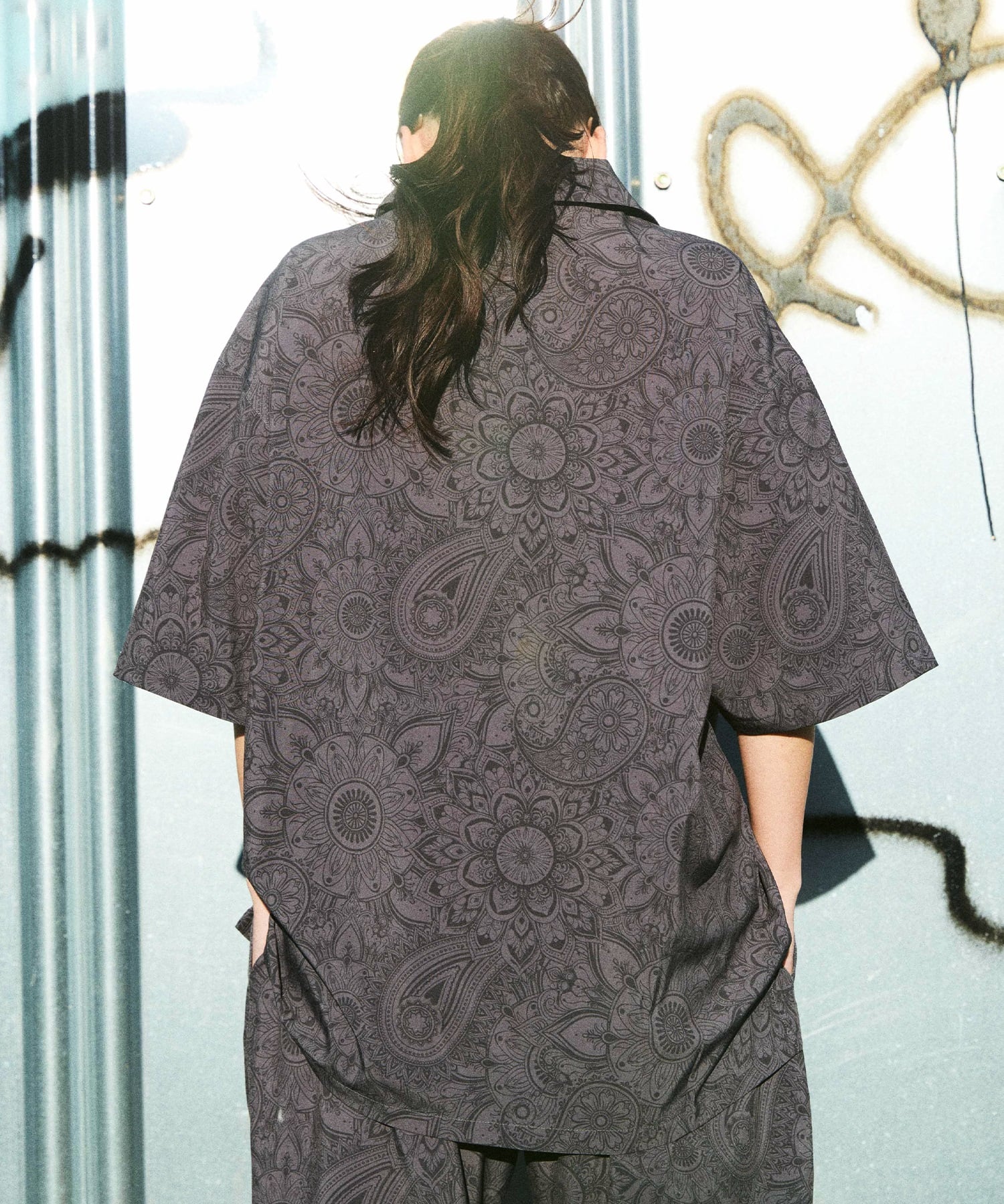 DEAR LAUREL ディアローレル 半袖 シャツ メンズ 水陸両用 VACATION SHIRT DL26S-2403(BLK-M)