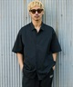 DEAR LAUREL ディアローレル 半袖 シャツ メンズ セットアップ対応 SHORE TECH SS SHIRT DL26S-2402(BLK-M)