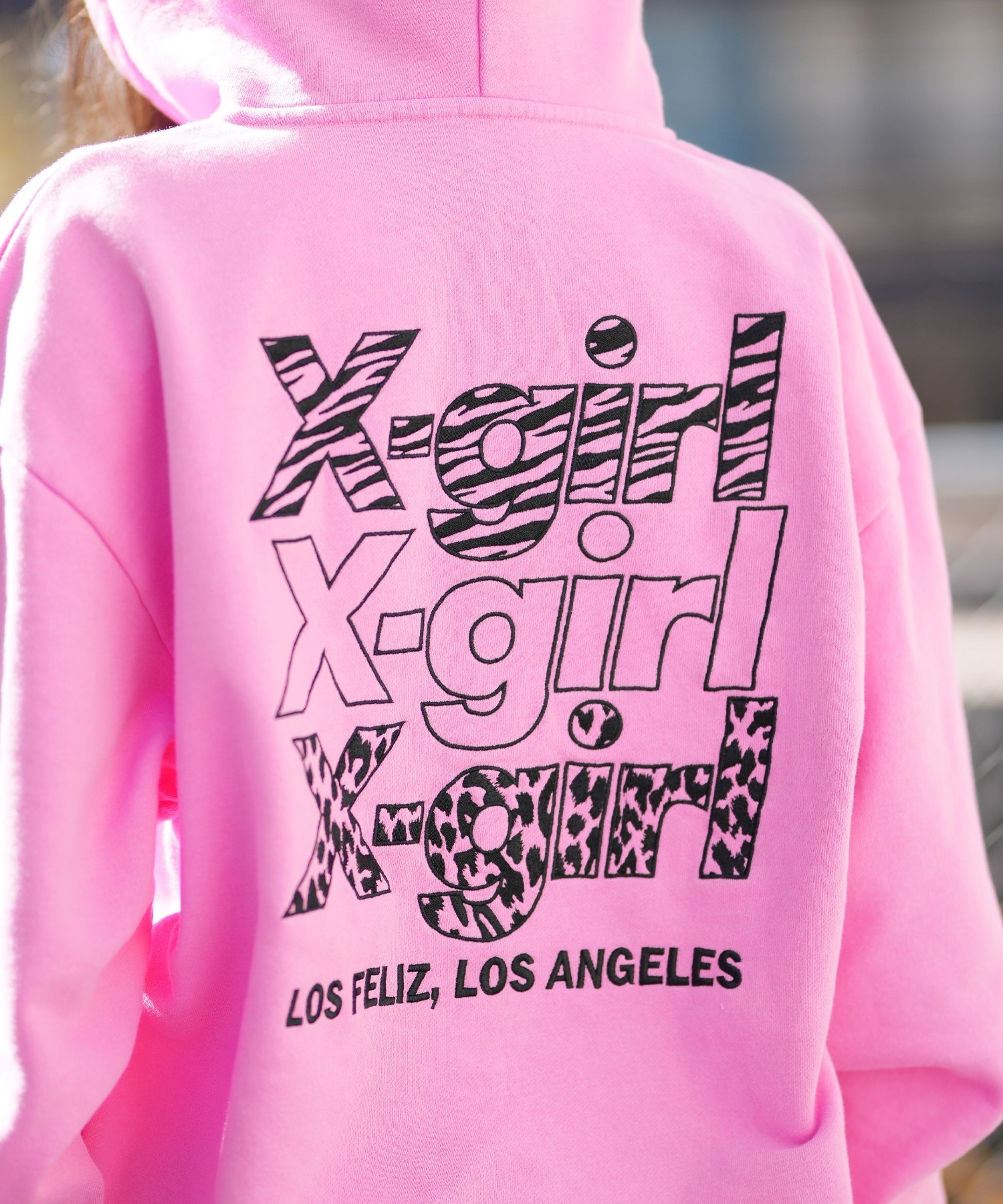 X-GIRL エックスガール ジップアップ パーカー レディース バックロゴ 裏毛 105254012027 ムラサキスポーツ限定(ASH-S)