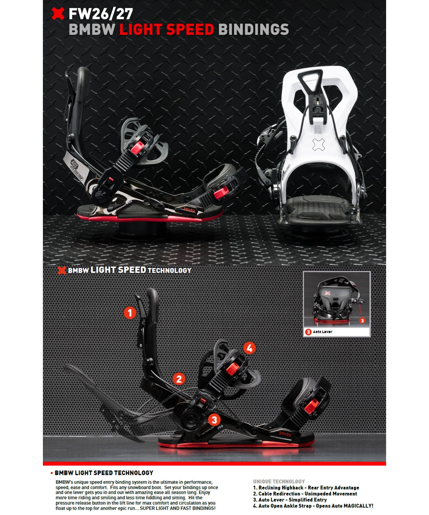 BENTMETAL ベントメタル スピードインライト SPEED-IN LIGHT スノーボード バインディング ビンディング リアエントリー ユニセックス 26-27 早期購入(WHITE-S)